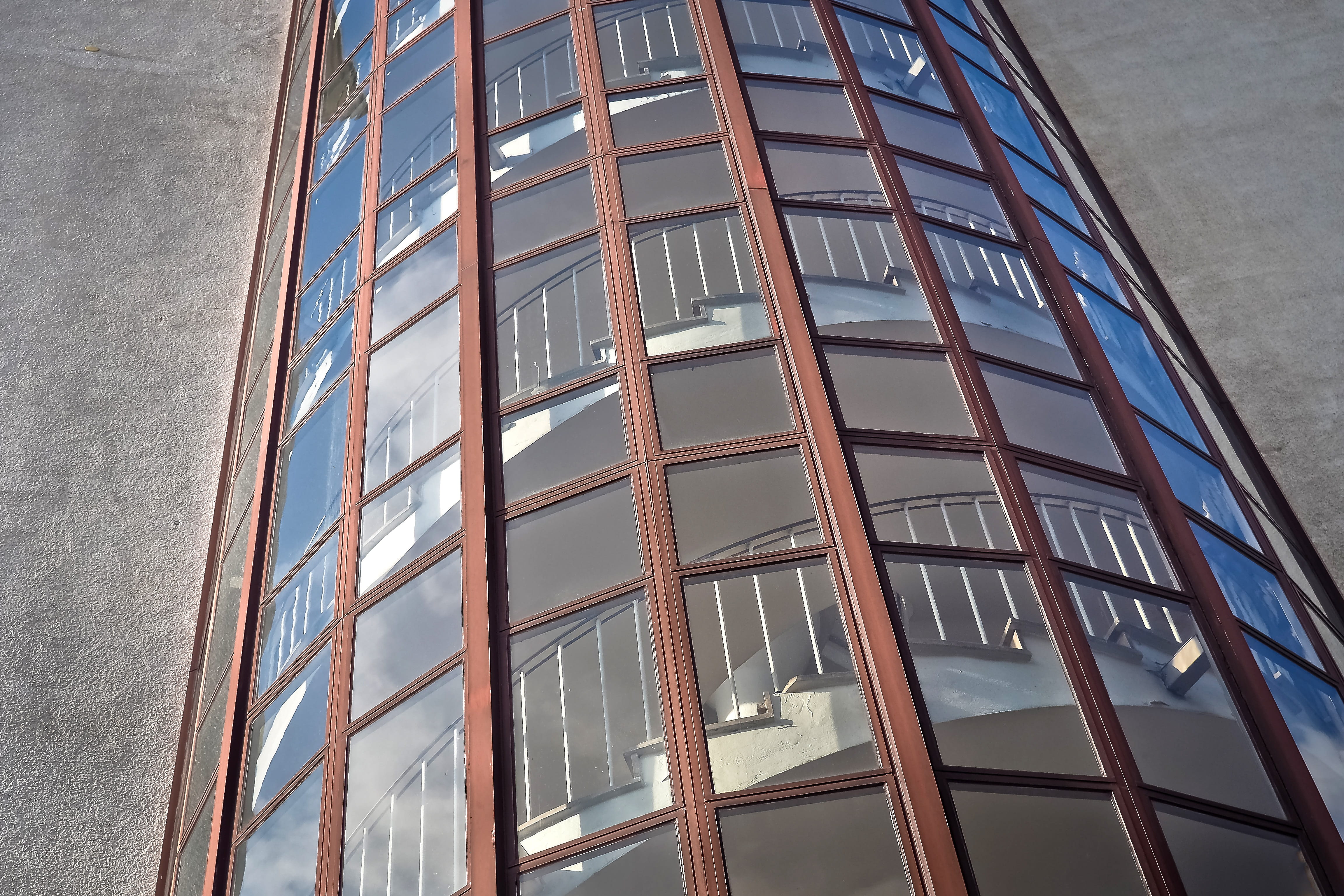 Glass, building Exterior, pattern, Architecture, Building, construction, stair step, 4K, urban Scene, facade, treppengeländer, transparent, stairs, office, HD Wallpaper