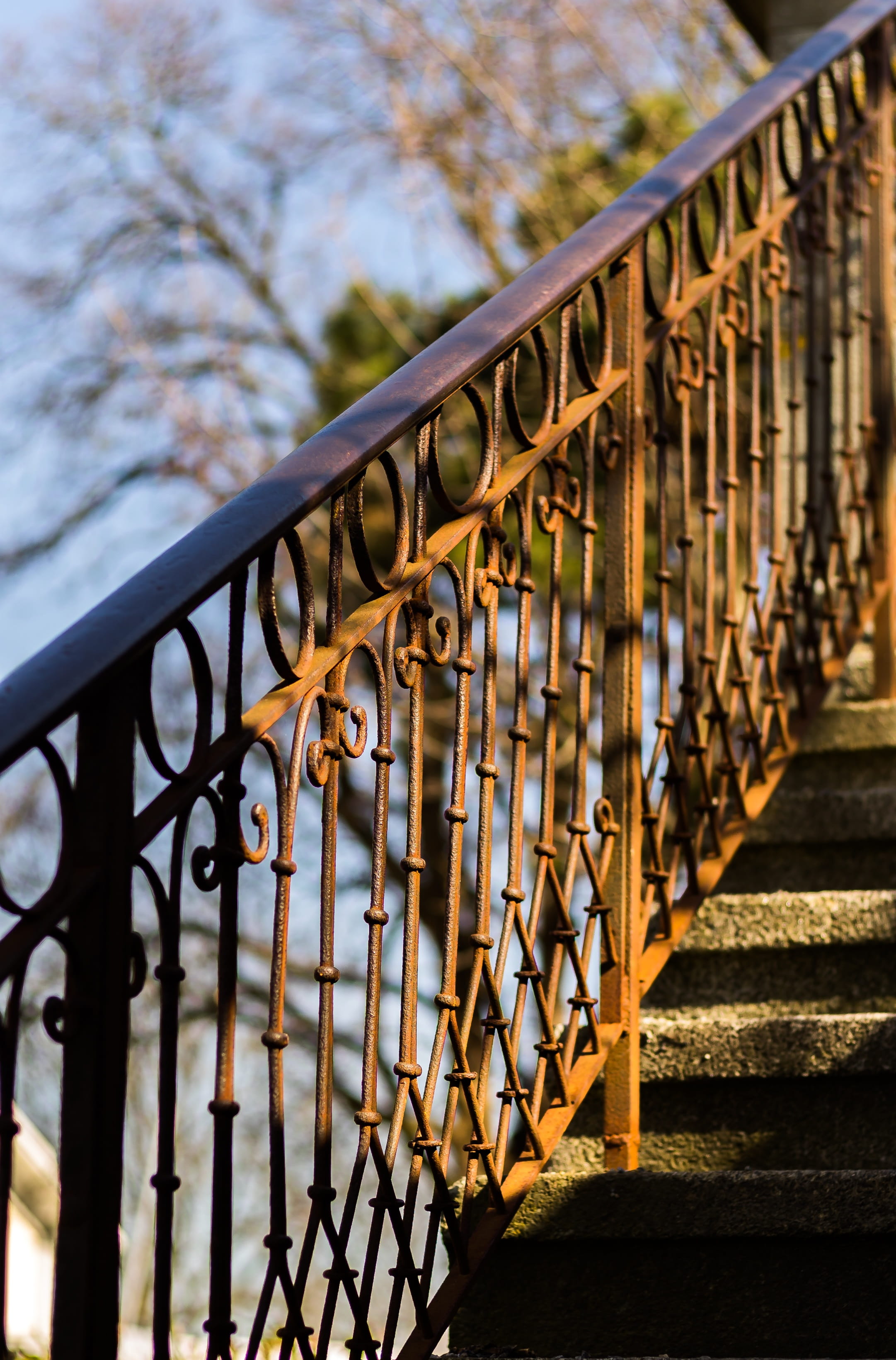 pattern, steps, architecture, footbridge, nature, urban, security, bridge, outdoors, treppengeländer, bridge - man made structure, 2K, emergence, railing, Phone HD Wallpaper