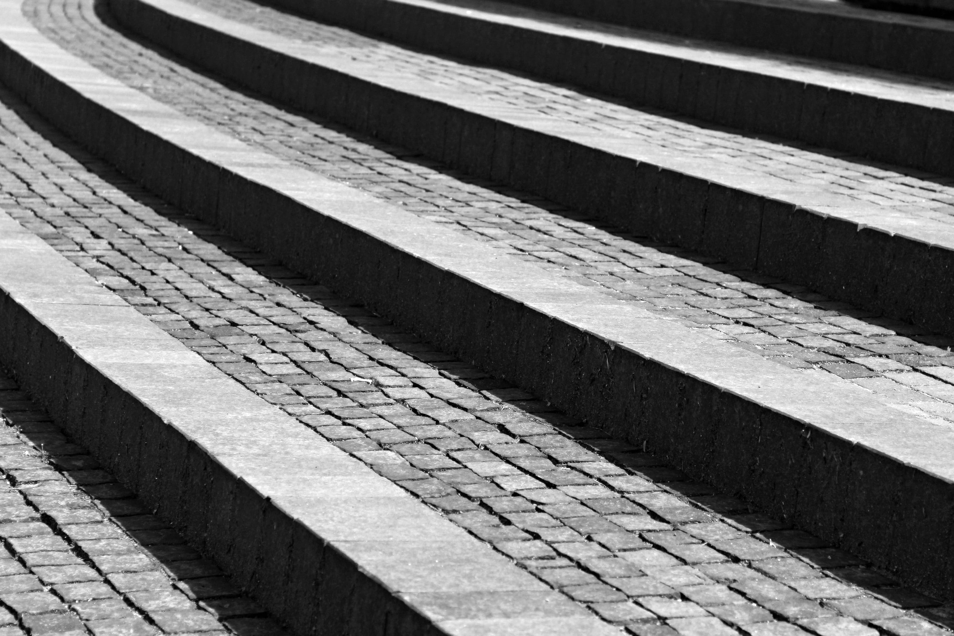 concrete, street, away, Stairway, rise, no people, steps and staircases, outdoors, day, gradually, built structure, down, close-up, stone, 2K, footpath, HD Wallpaper