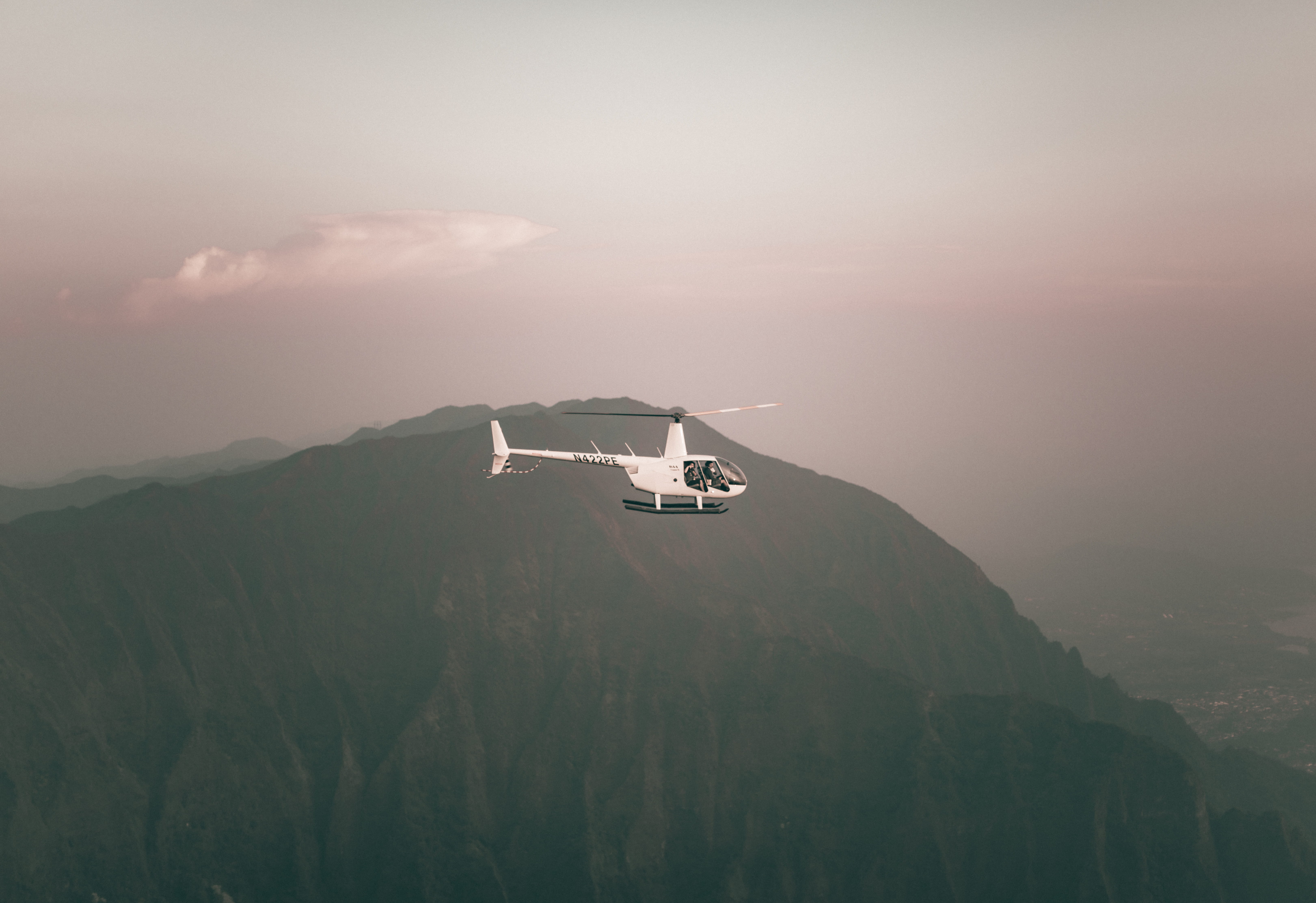 5K, air Vehicle, asia, hawaii, fly, travel, cloud - Sky, high Up, air, fog, island, outdoors, mountain Range, sunset, stairway to heaven, adventure, haiku stair, HD Wallpaper