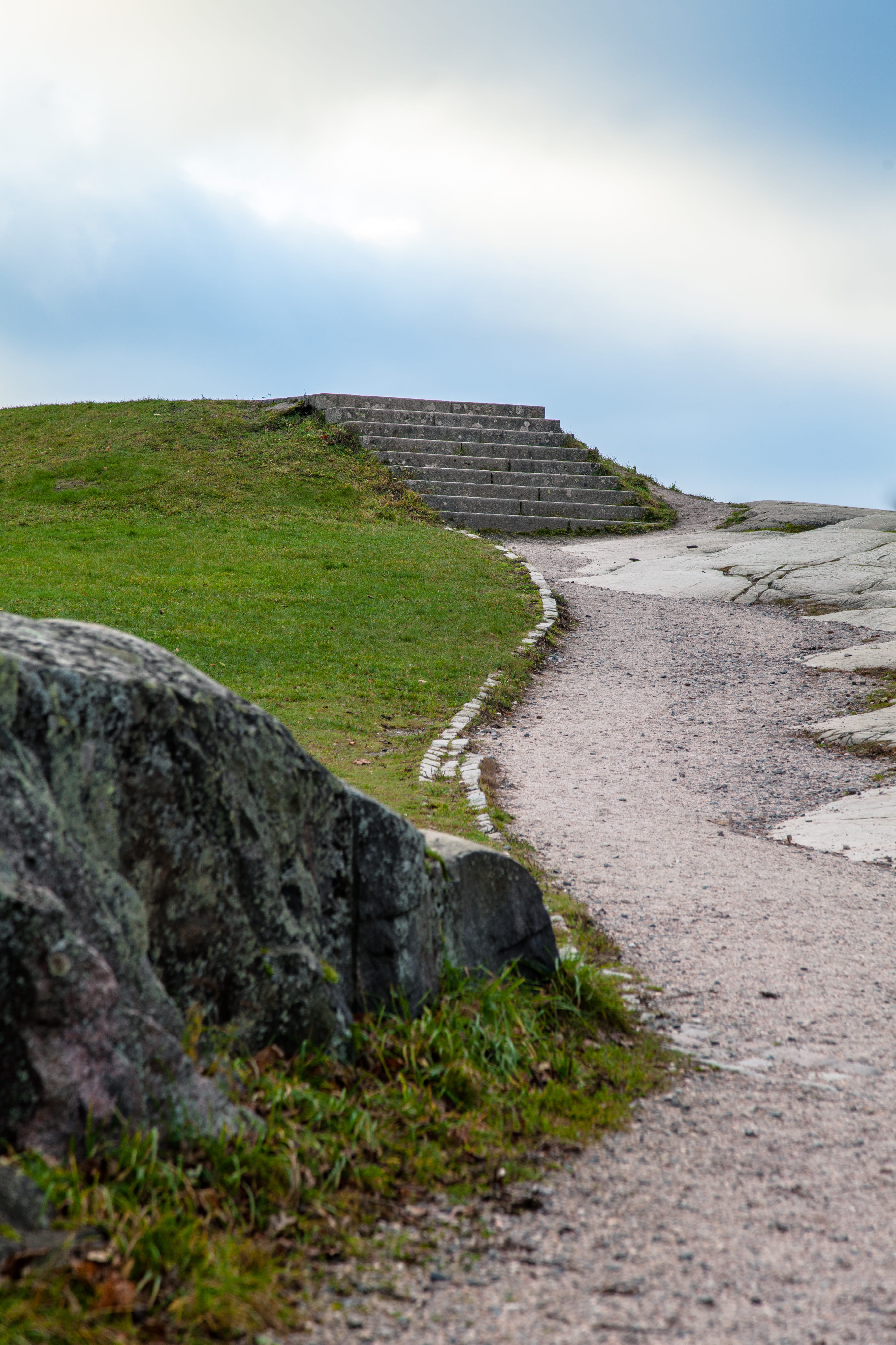 scenics - nature, rock, land, environment, path, sea, tranquility, park, finland, 5K, outdoors, clouds, grass, helsinki, tranquil scene, plant, day, landscape, Phone HD Wallpaper
