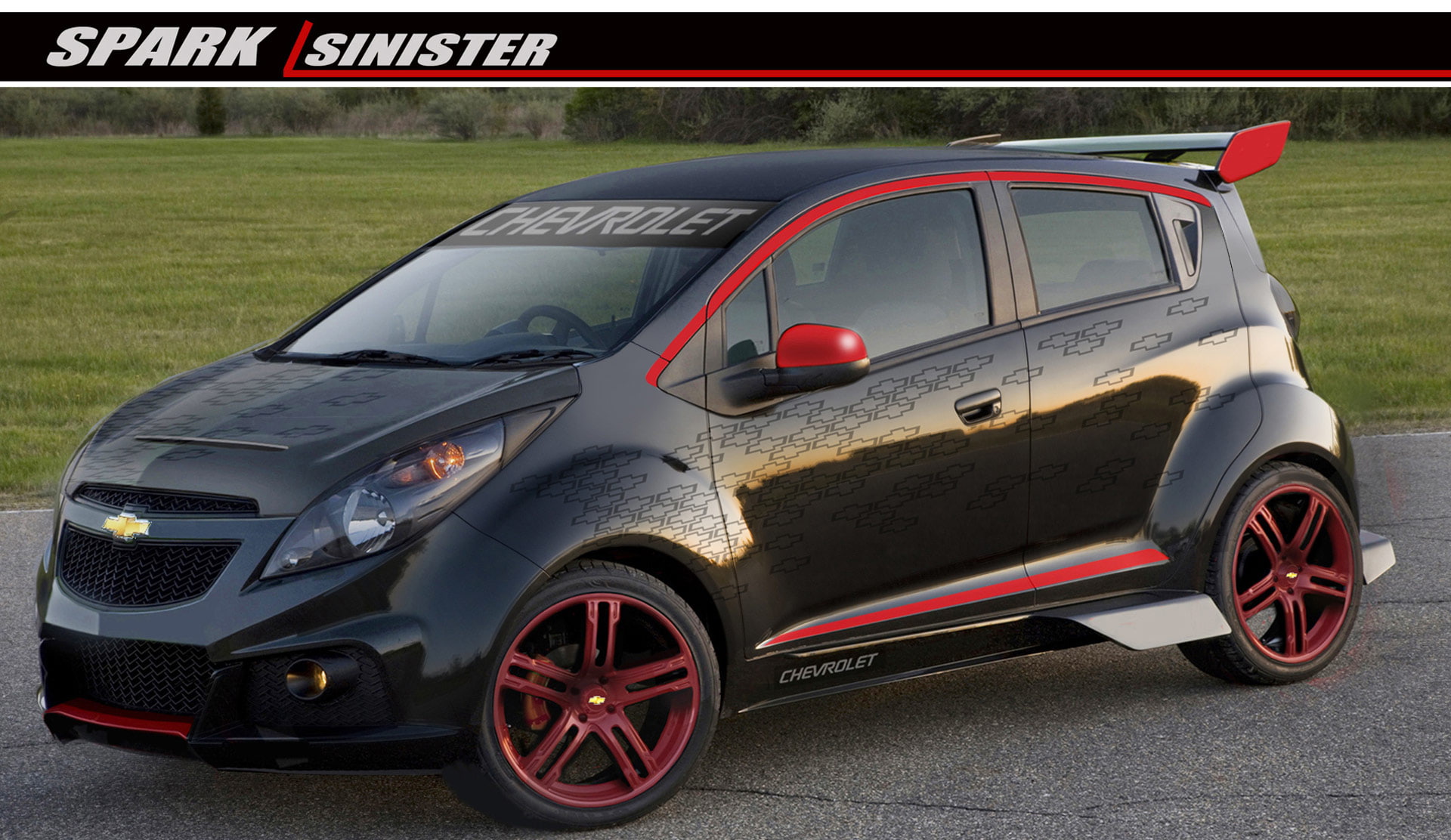 chevrolet, chevy, concept, run, sinister, color, car, spark, 1080P, HD Wallpaper