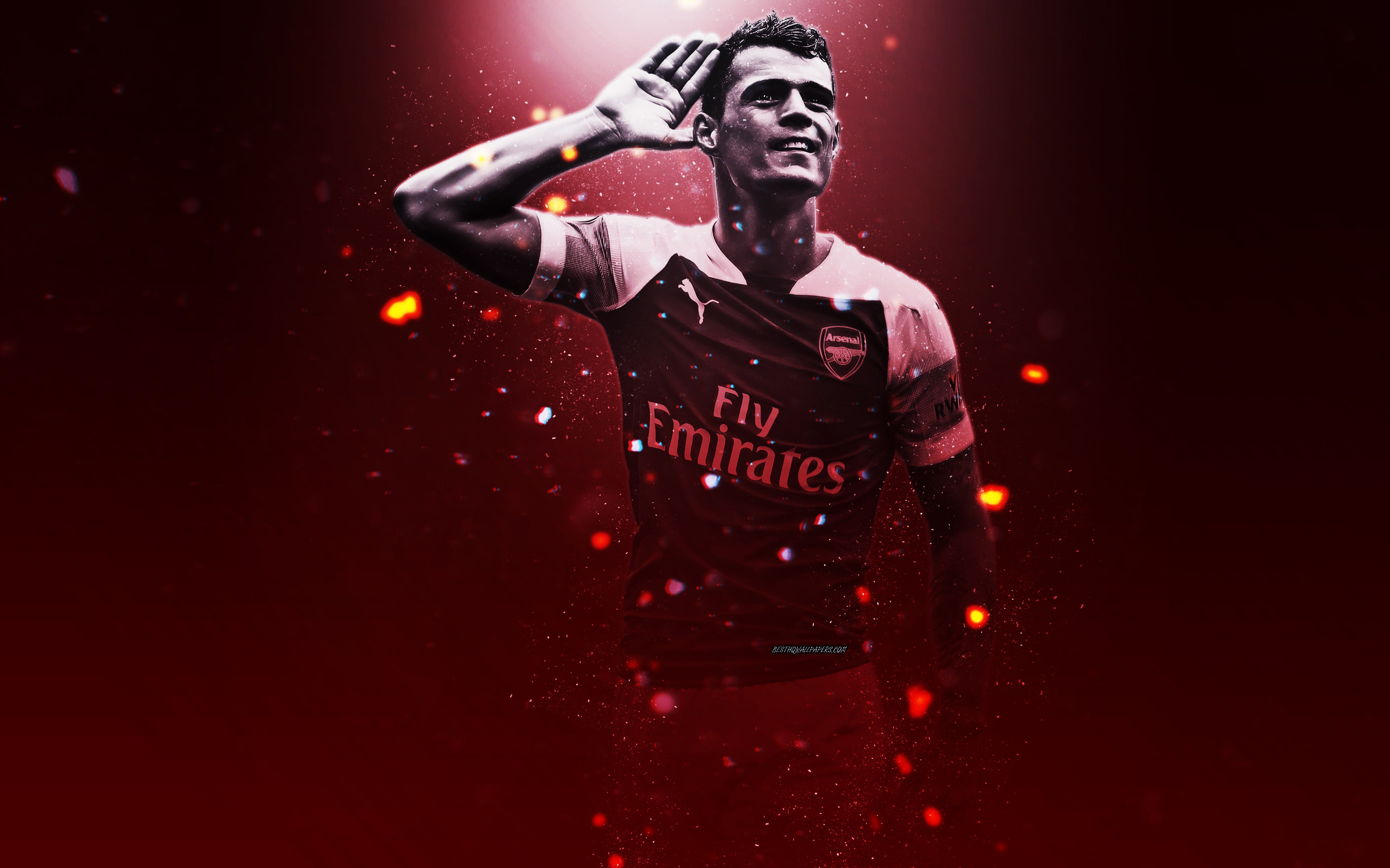 Granit Xhaka, Soccer, Arsenal F.C., Swiss, 4K, HD Wallpaper