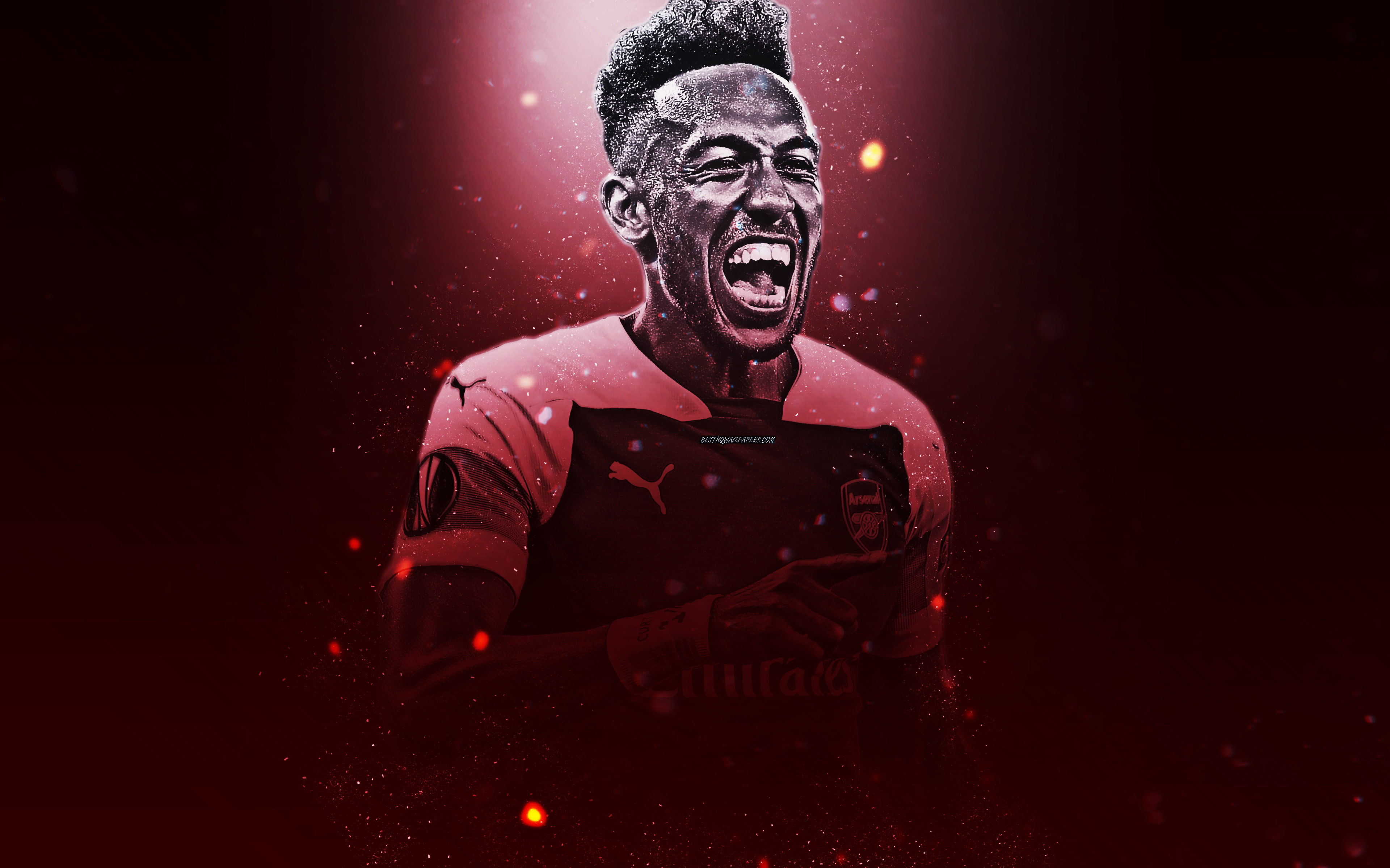 Arsenal F.C., Pierre-Emerick Aubameyang, Soccer, 4K, HD Wallpaper