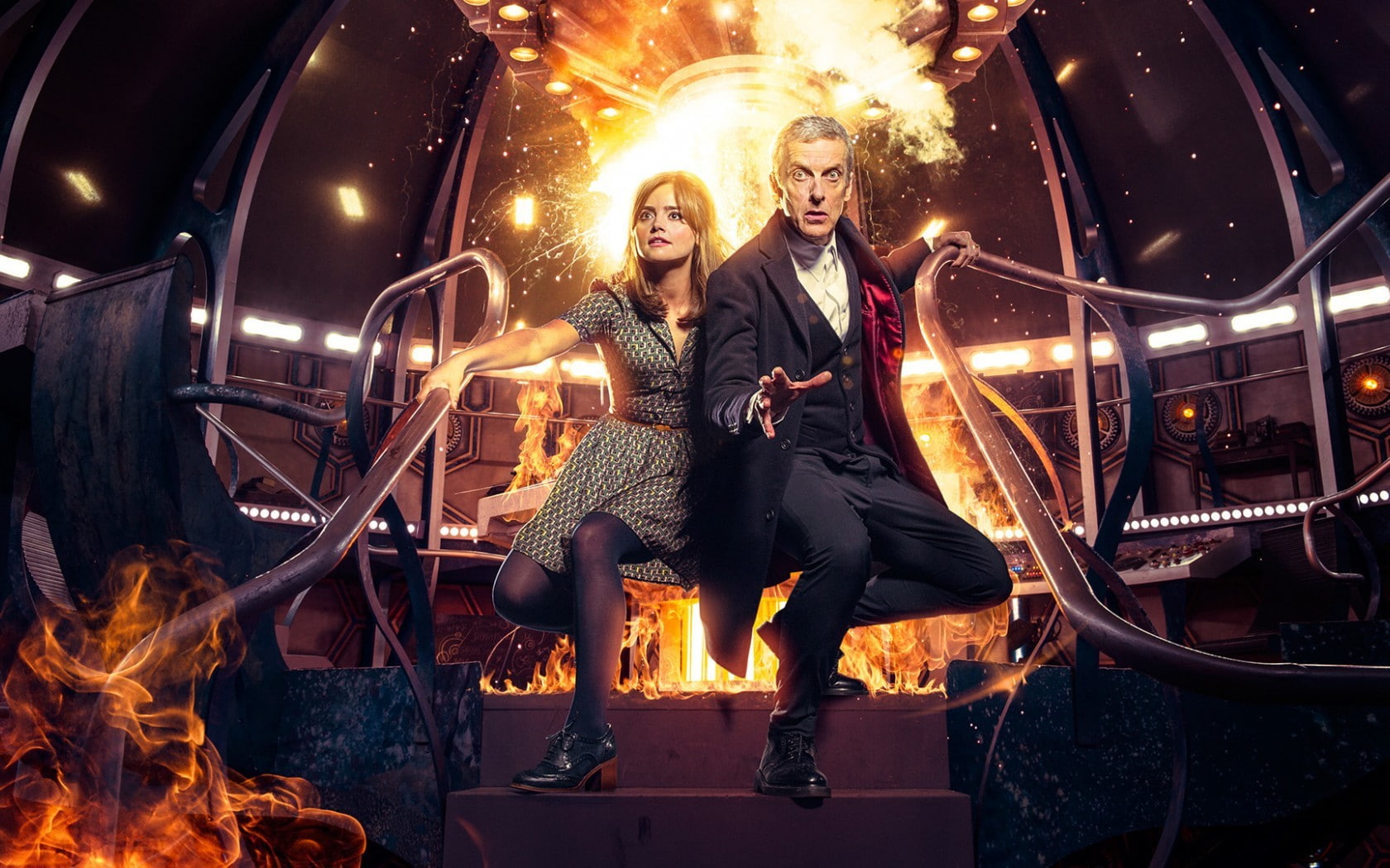 Doctor who, 720P, burning, young adult, heterosexual couple, couple - relationship, beautiful woman, women, night, beauty, motion, fire, two people, people, HD Wallpaper