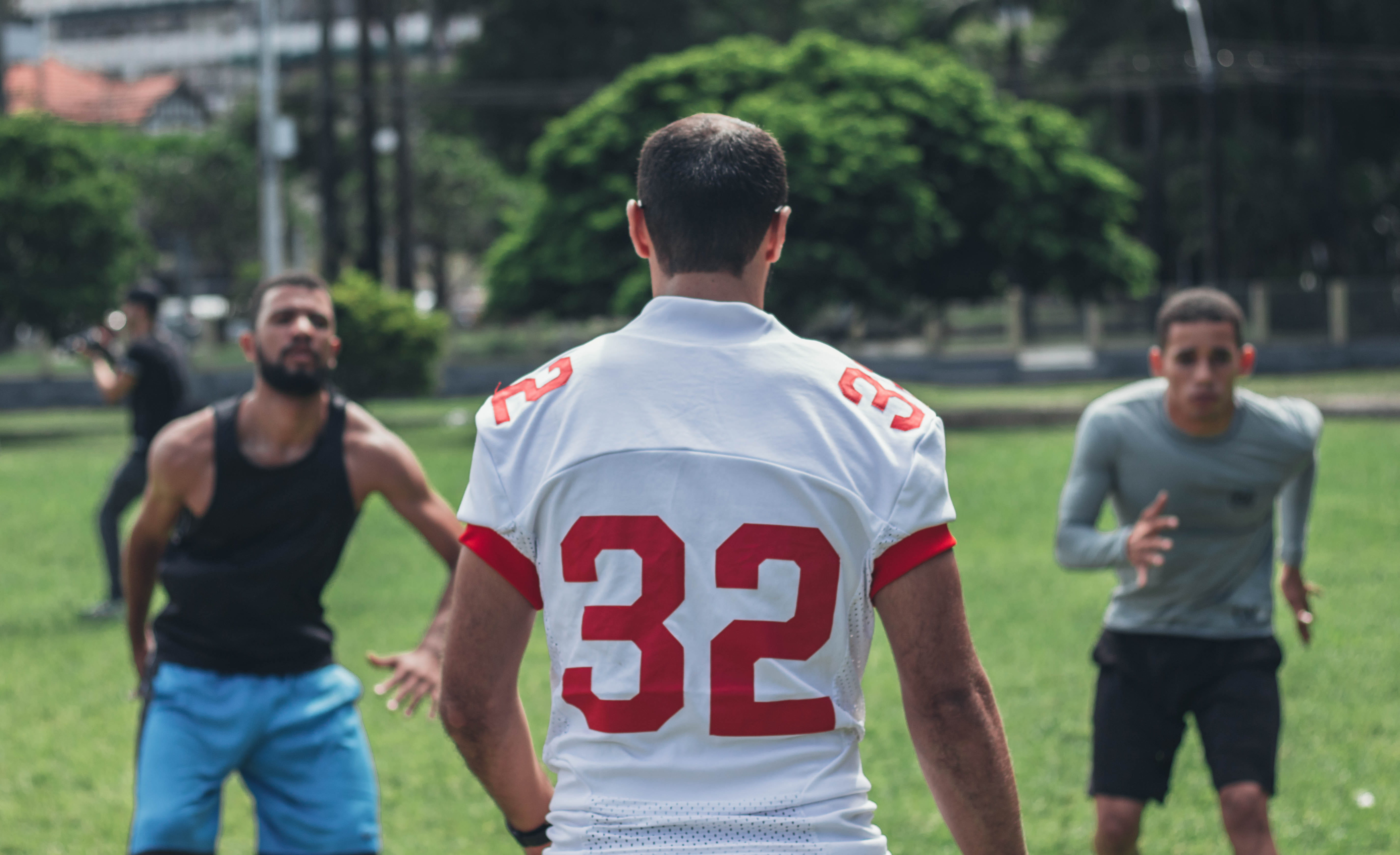 coach, young adult, rear view, training, standing, soccer, team sport, people, clothing, waist up, men, cooperation, casual clothing, teamwork, day, sport, HD Wallpaper