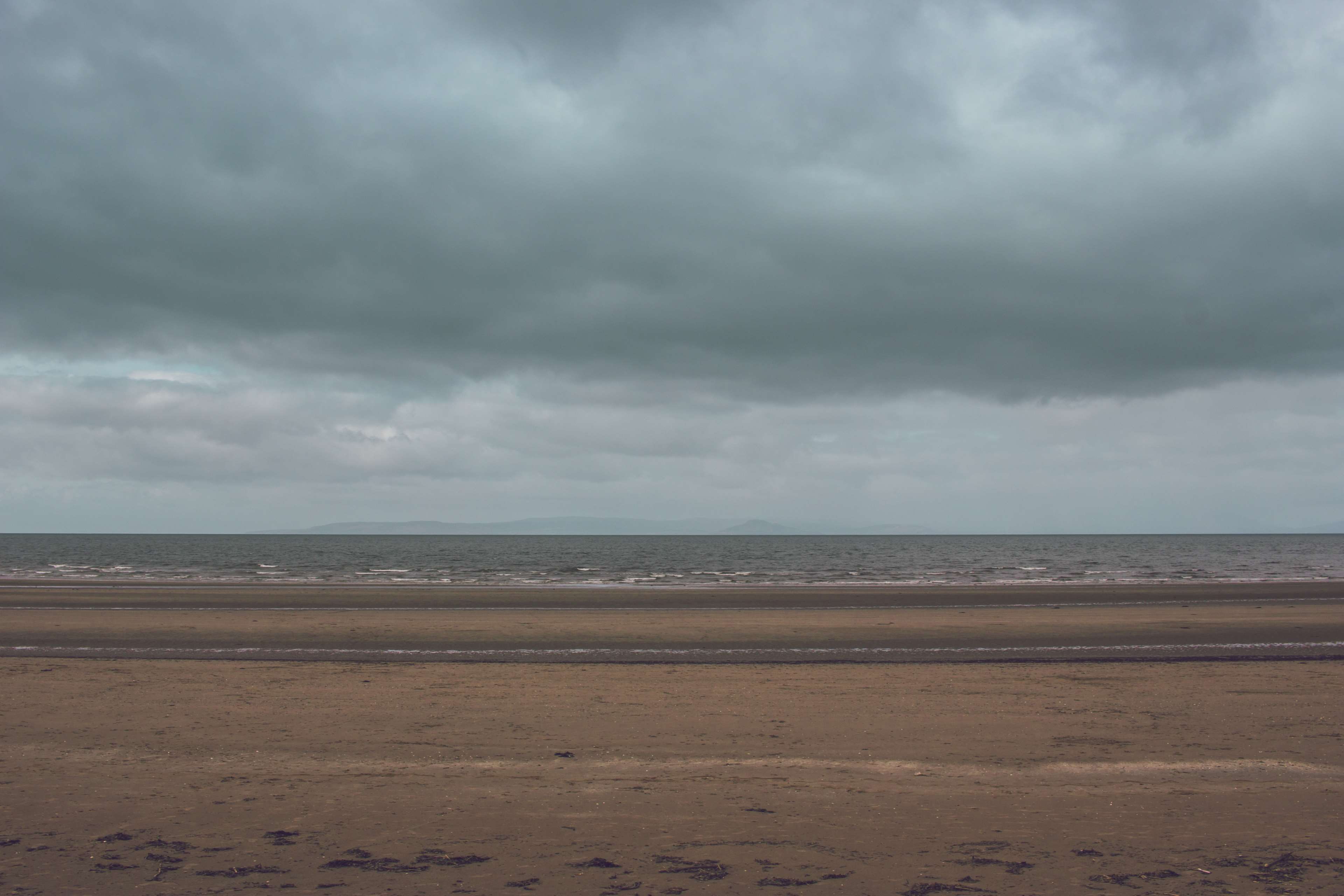 landscape, tranquil scene, tranquility, horizon, land, dramatic, beach, day, beauty in nature, sea, cloud - sky, 4K, no people, water, ominous, nature, HD Wallpaper