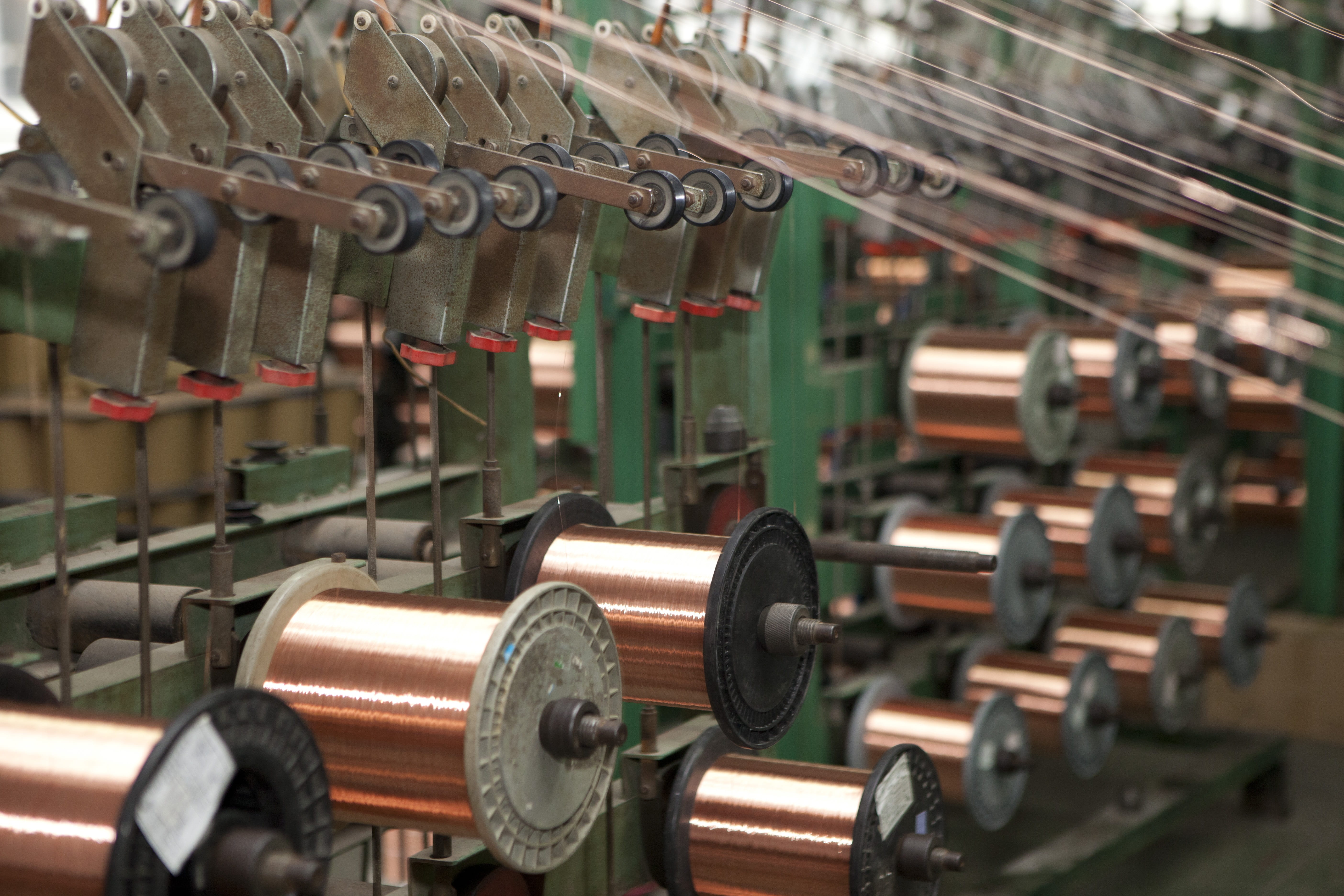 metal, outdoors, factory, selective focus, connection, in a row, wire, day, close-up, transportation, gun, equipment, 5K, metal industry, strength, sport, HD Wallpaper