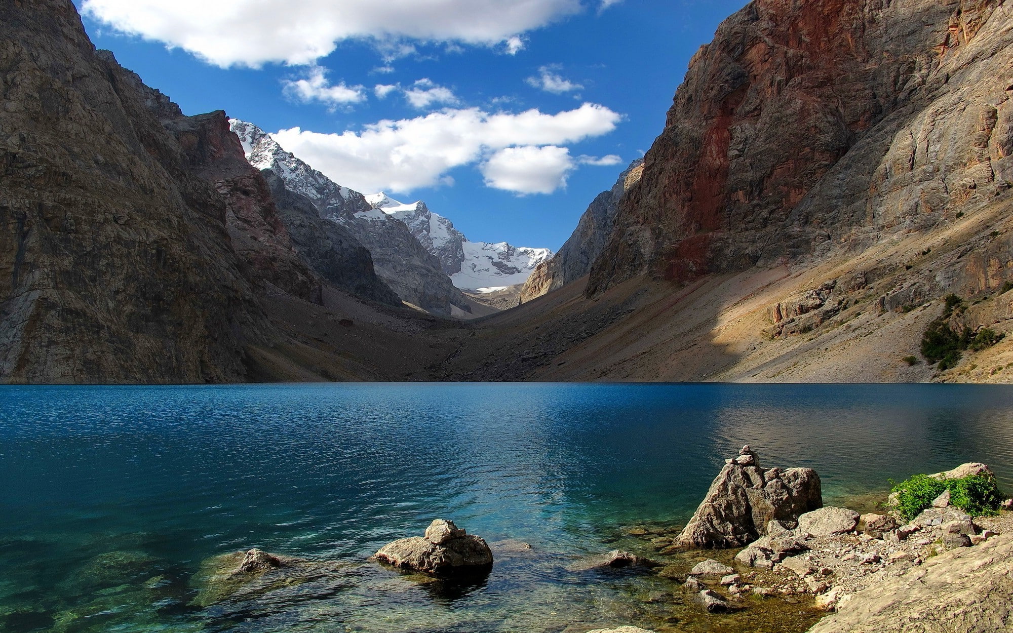 formation, mountain range, beauty in nature, water, tranquility, tranquil scene, idyllic, 1080P, non-urban scene, sky, turquoise colored, eroded, nature, HD Wallpaper