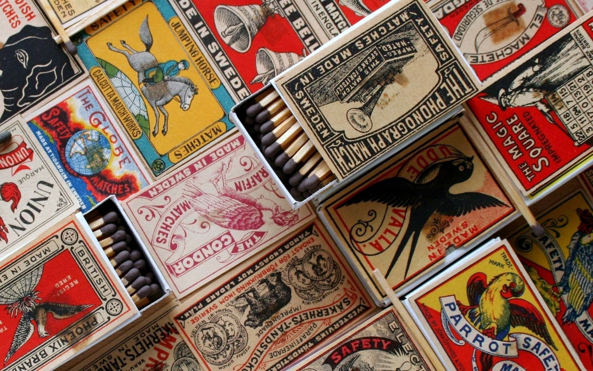 matchboxes, matchsticks, 1080P, HD Wallpaper