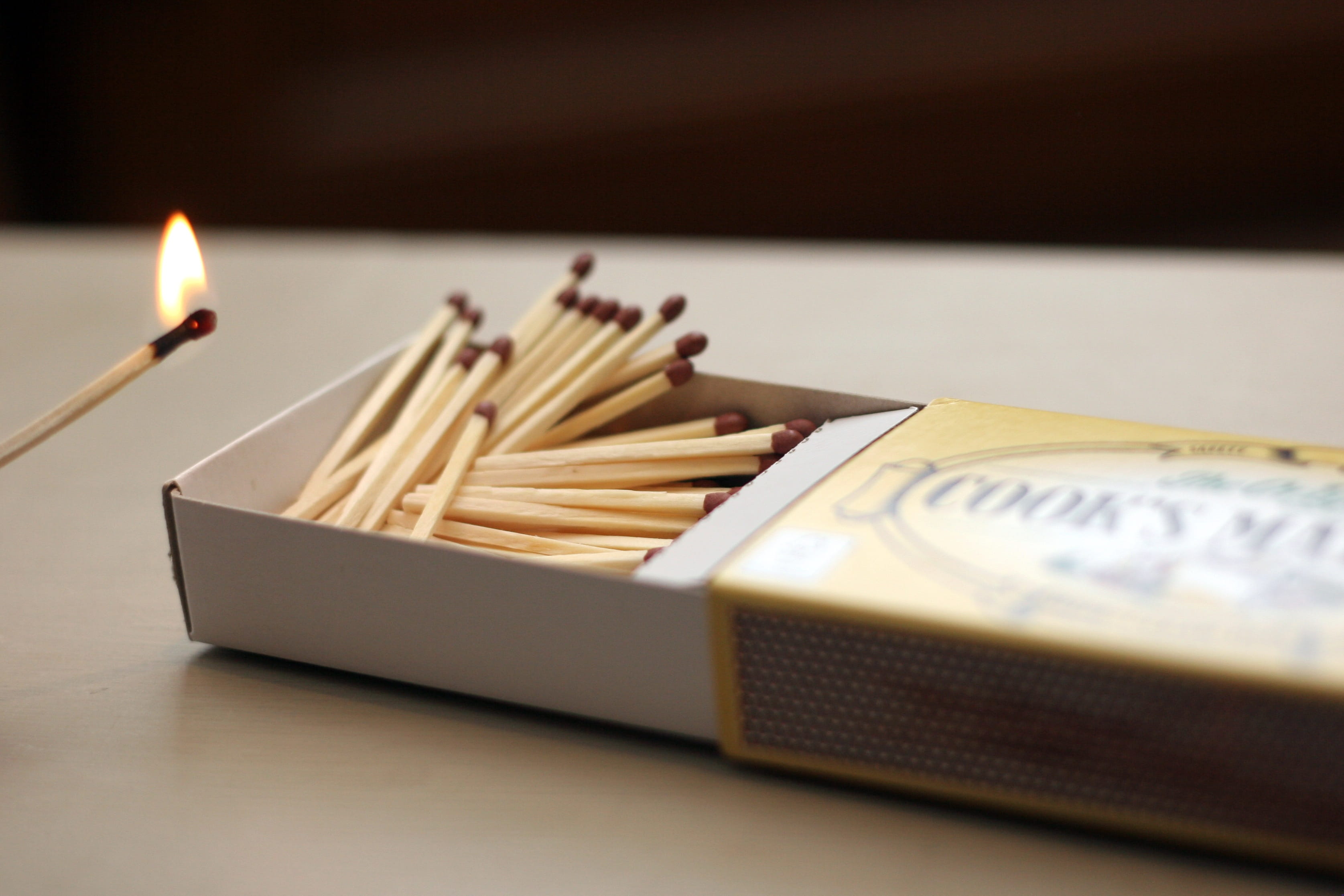 fire - natural phenomenon, pencil, in a row, business, wood - material, table, flame, indoors, close-up, no people, matchbox, fire, burn, studio shot, match, HD Wallpaper