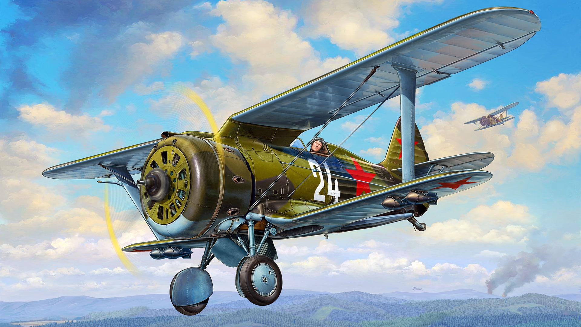 THE SOVIET AIR FORCE, Soviet piston fighter, -153, 1080P, Seagull, HD Wallpaper