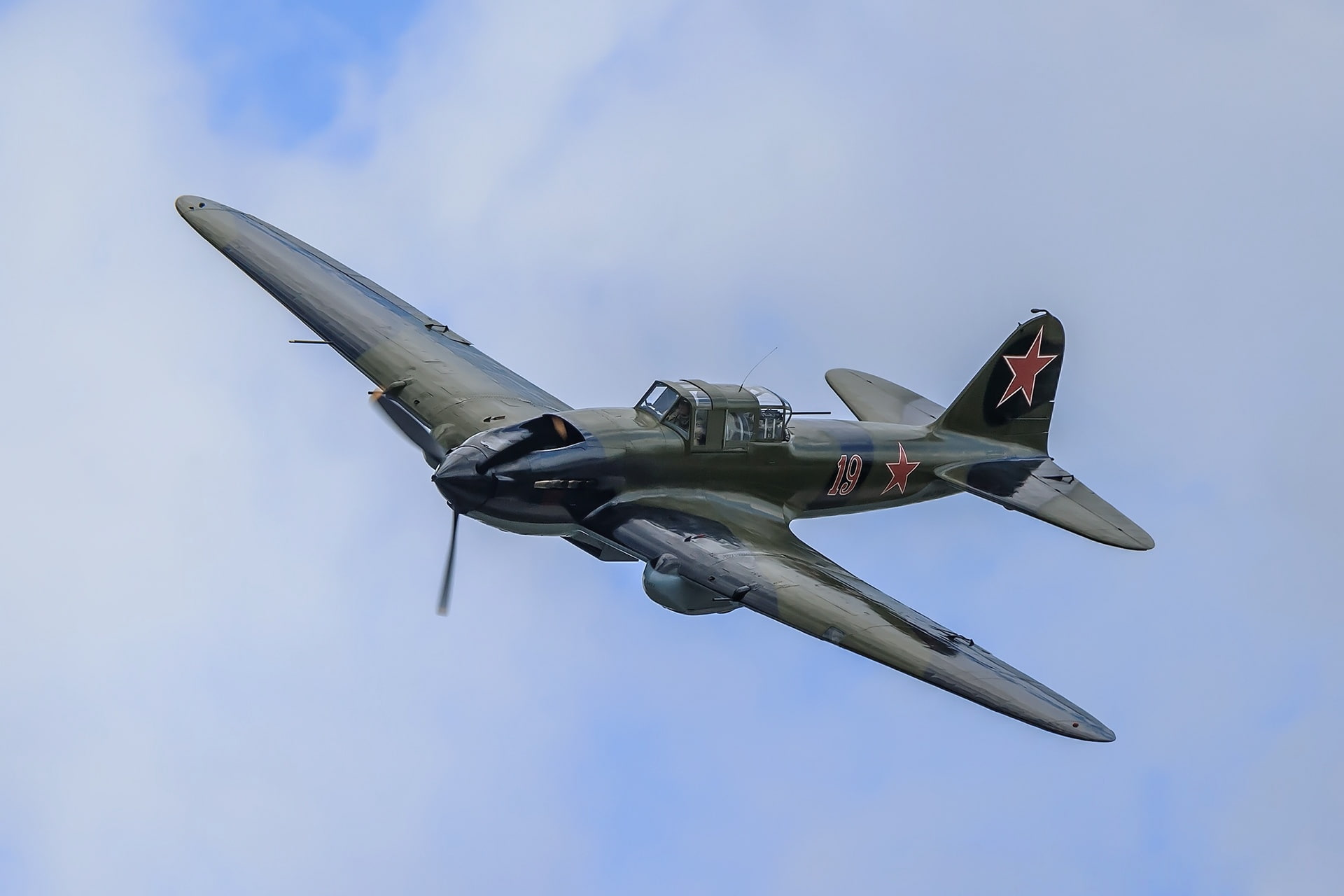 WWII, the sky, flight, attack, Il-2, 1080P, HD Wallpaper