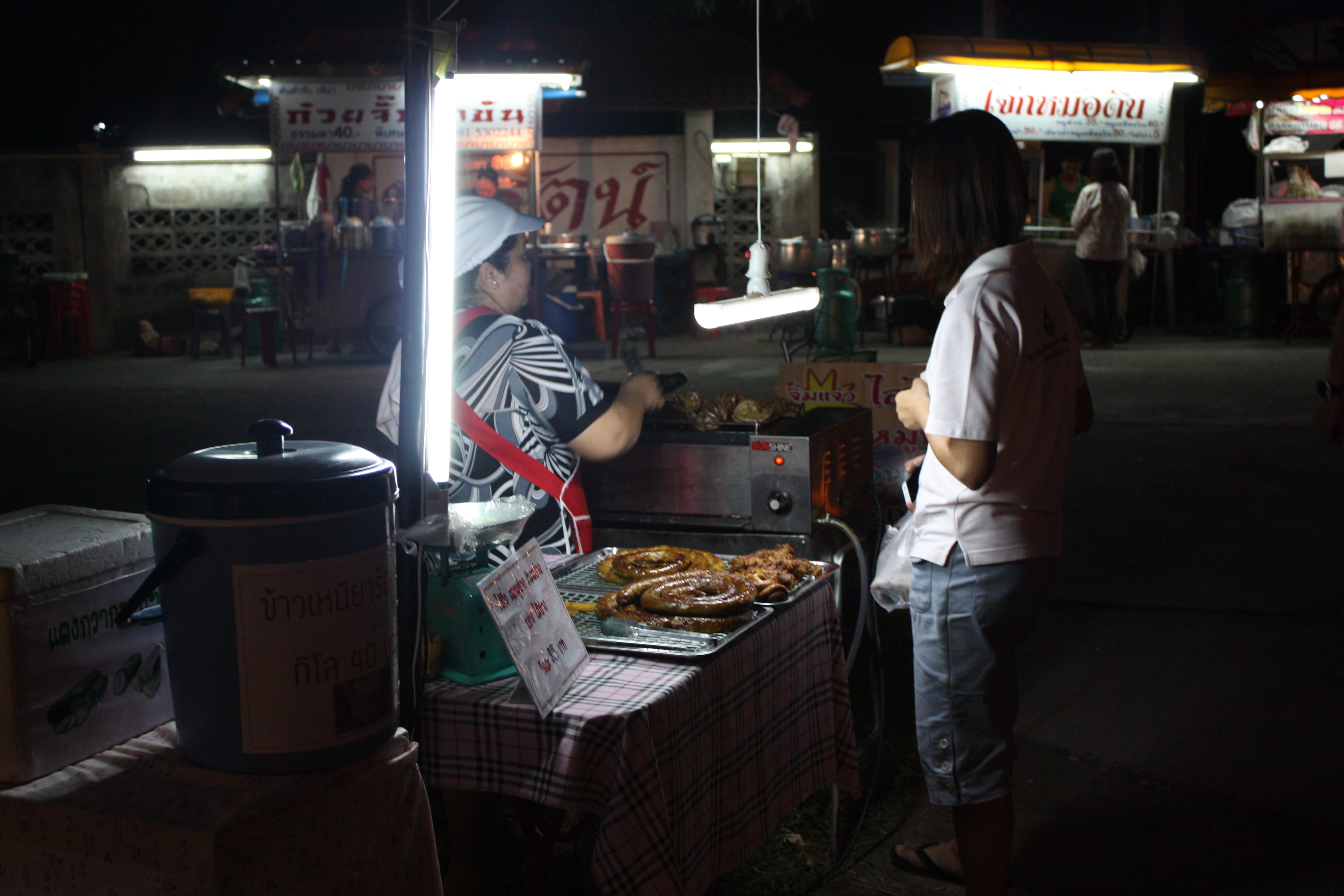 container, standing, chiang mai, business, thailand, incidental people, people, city, real people, food, working, concession stand, light, shop, architecture, HD Wallpaper