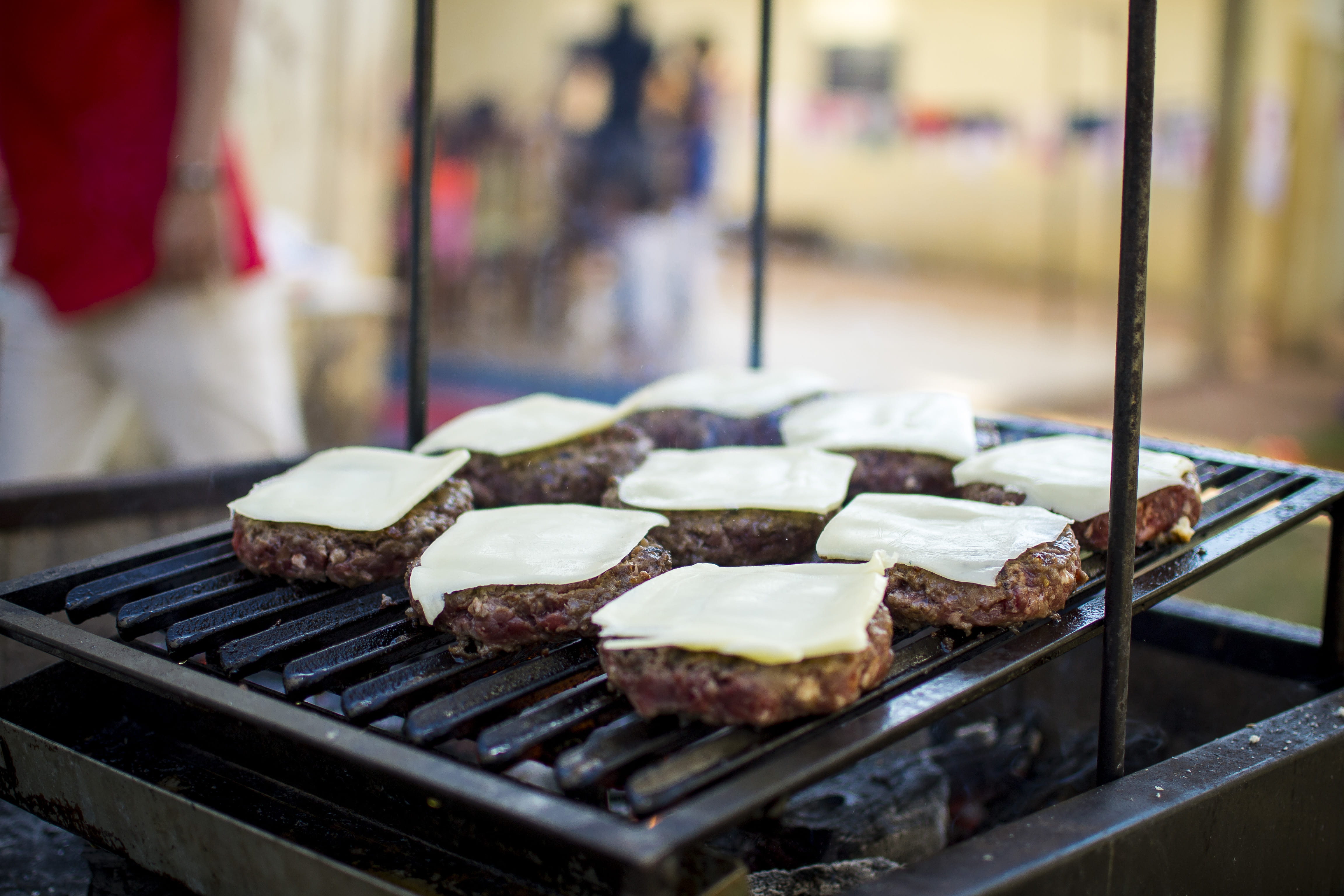 photography, freshness, street food, bbq, meat, concession stand, small business, barbecue, preparation, heat - temperature, cheeseburger, fire, focus, HD Wallpaper