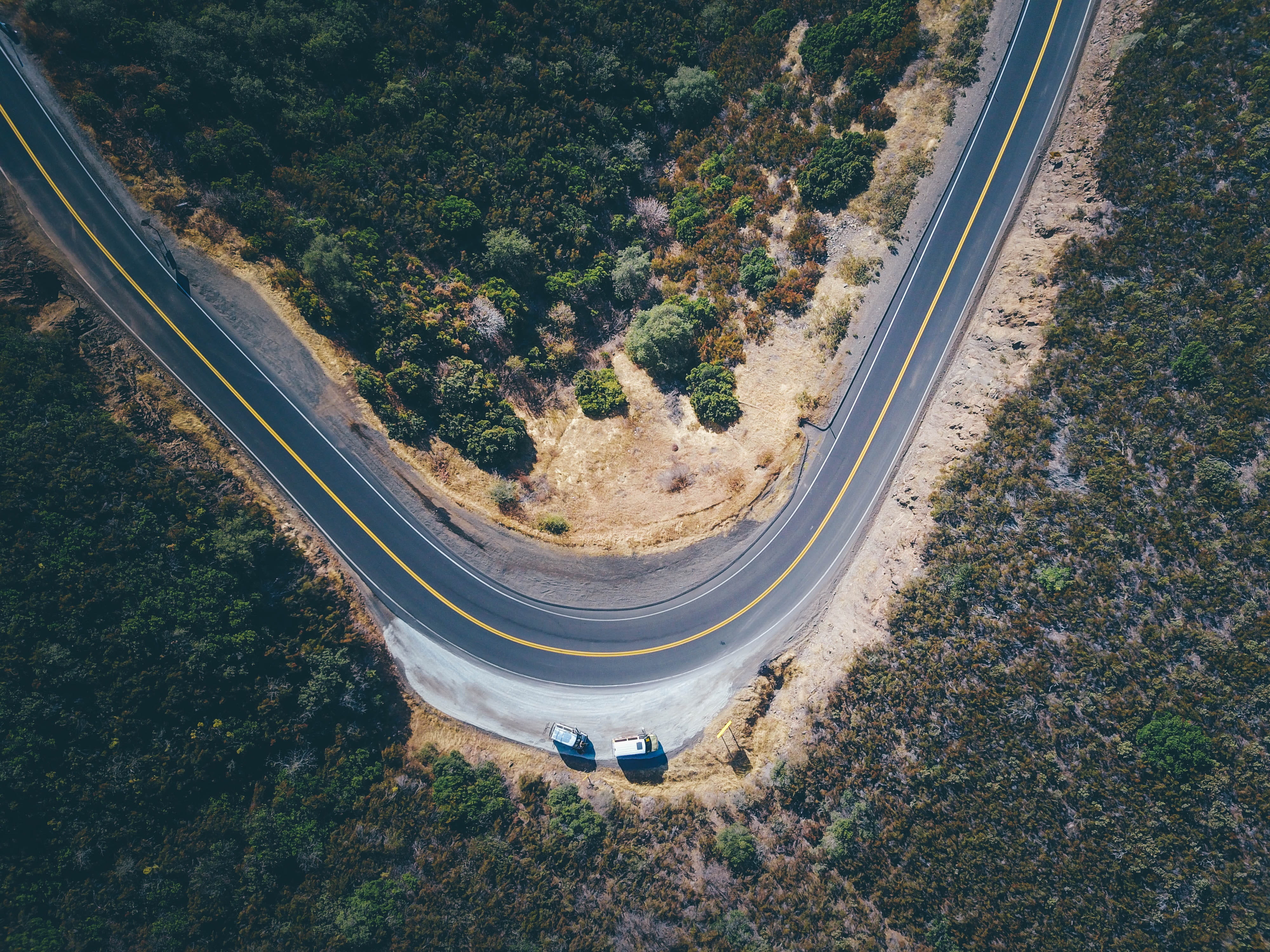 beauty in nature, social, no people, tranquility, transportation, environment, land vehicle, curve, nature, photography, land, aerial view, high angle view, HD Wallpaper