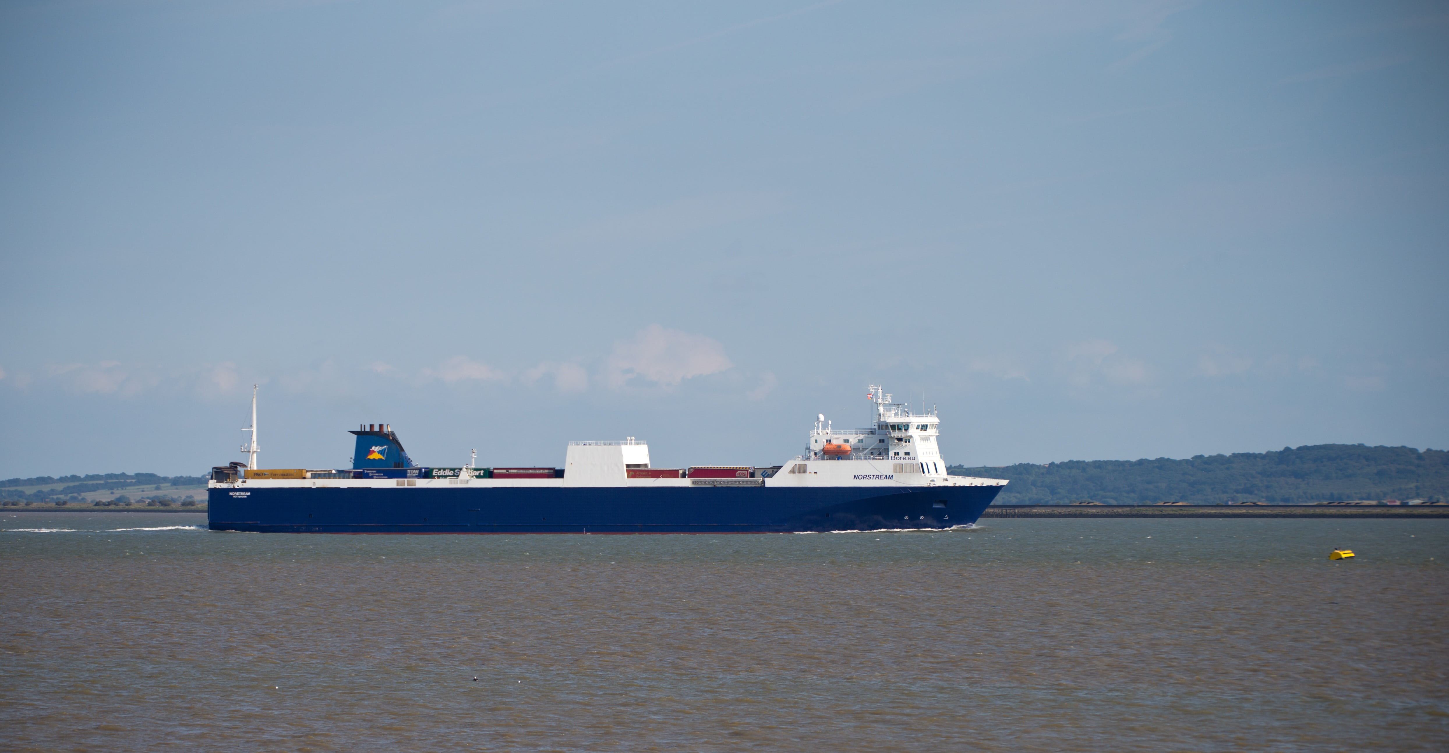 cargo, freight transportation, nature, sky, ship, merchant, craft, sailing, day, estuary, outdoors, shipping, business, nautical vessel, vessel, dutch roro ferry, HD Wallpaper