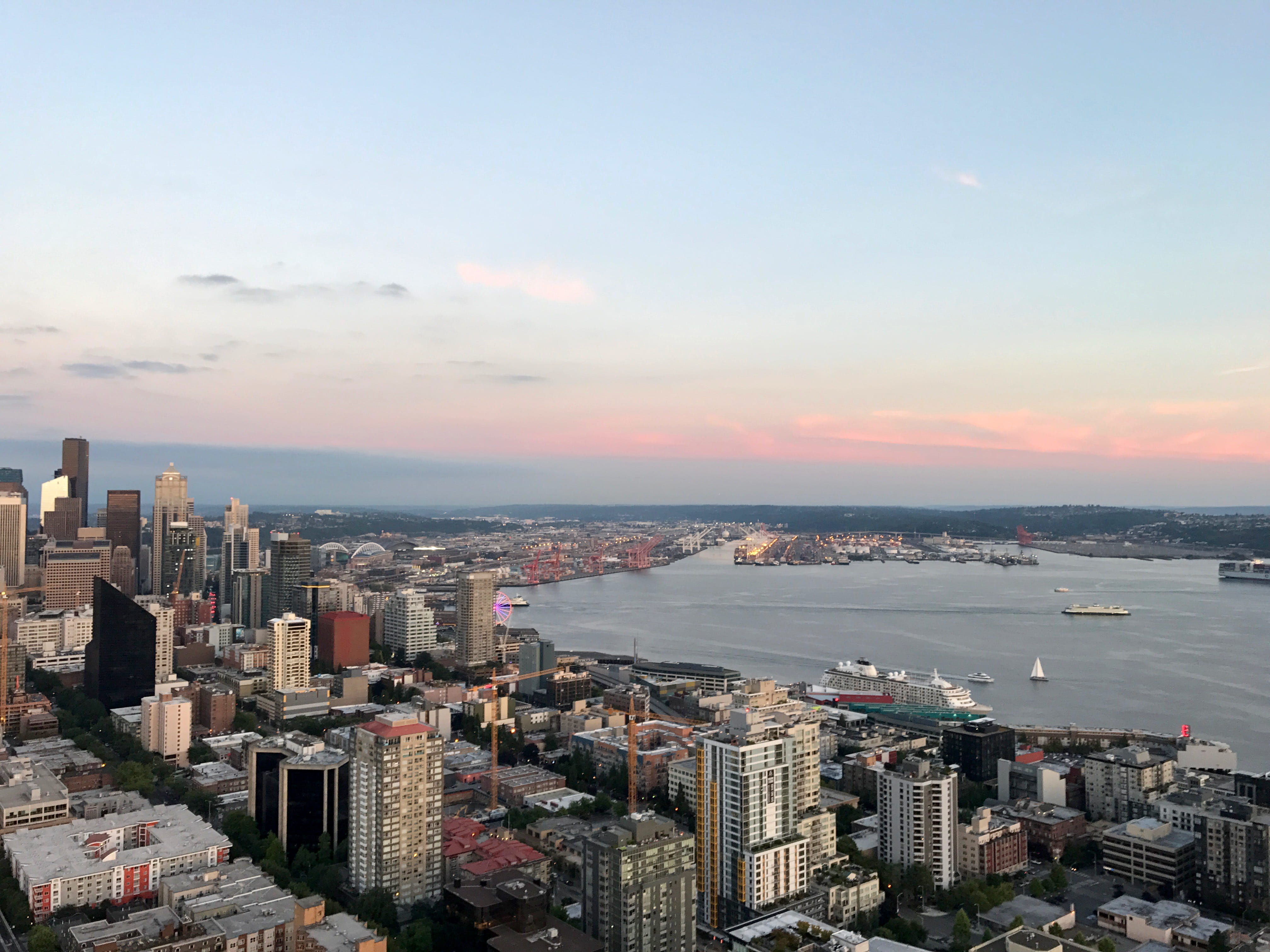 high, built structure, angle, space needle, residential district, town, united states, view, 4K, tall - high, financial district, high angle view, crowded, HD Wallpaper