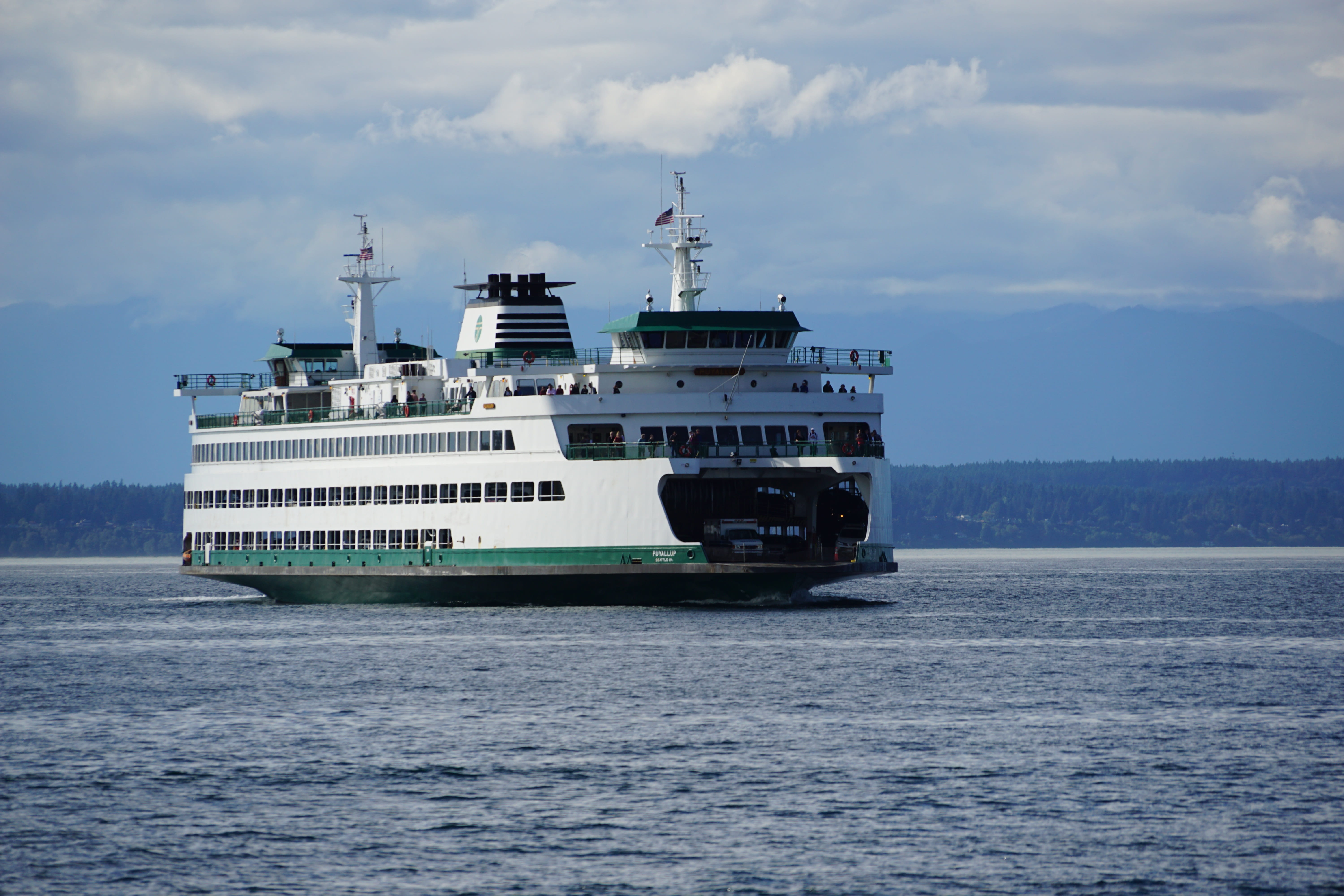 tourism, transportation, pacific, freight transportation, Seattle, Ferries, boat, day, cruise ship, no people, cruise, 5K, travel, Water, sea, Northwest, HD Wallpaper