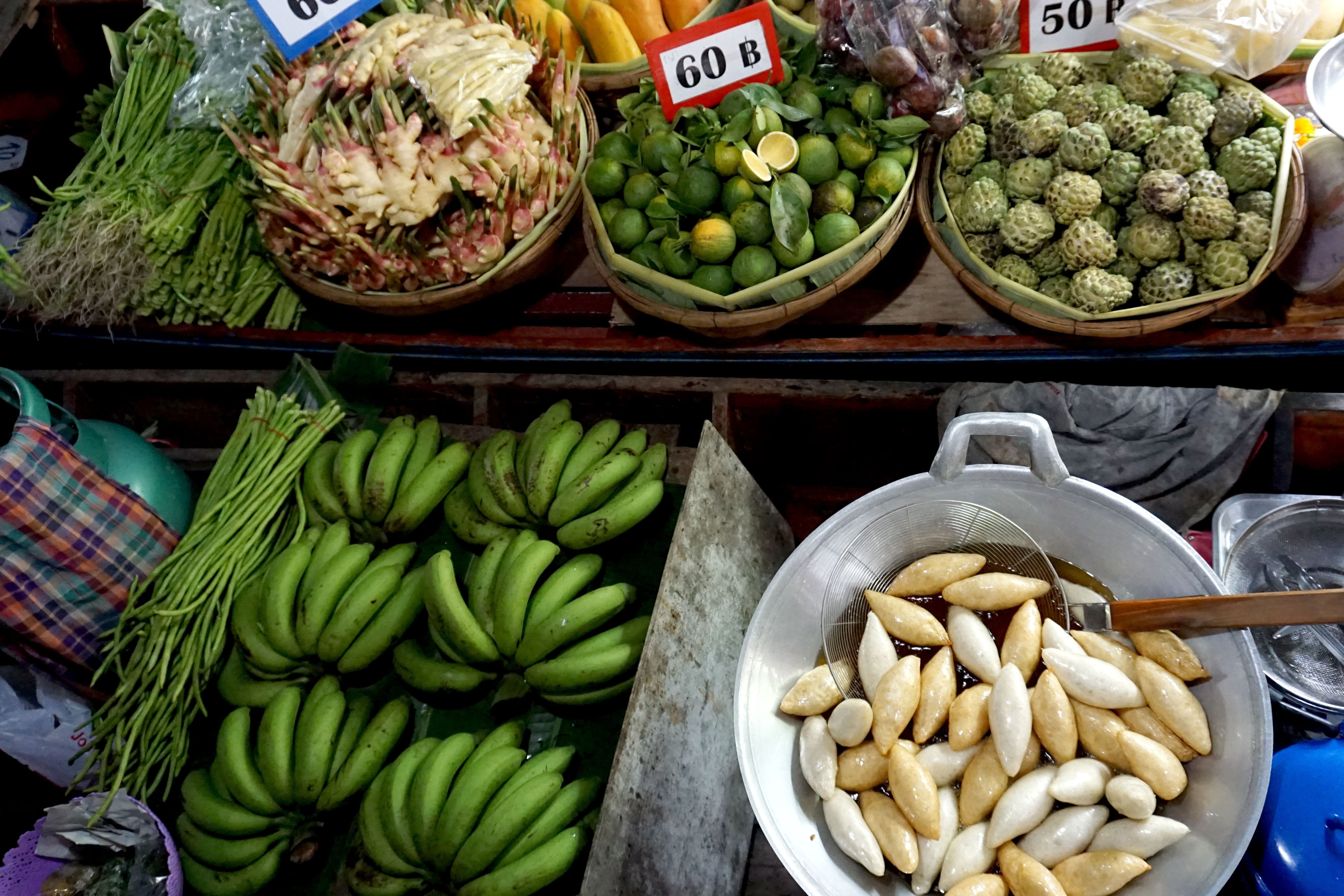 khlong lad mayom, market stall, large group of objects, healthy eating, choice, thailand, food and drink, boat, floating market, retail, business, small business, HD Wallpaper