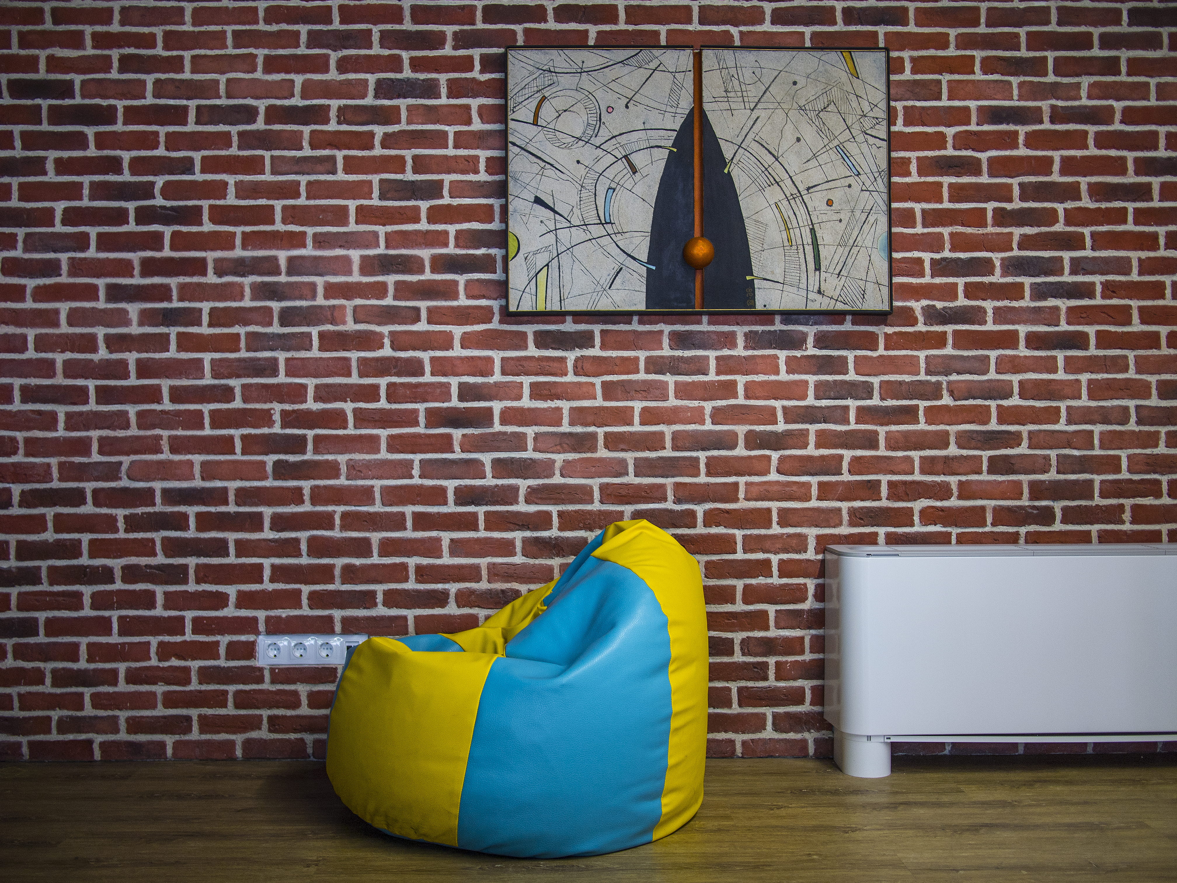 colorful, wall - building feature, room, brick wall, indoor, yellow, flooring, still life, window, building exterior, co-working space, brick, color, no people, HD Wallpaper