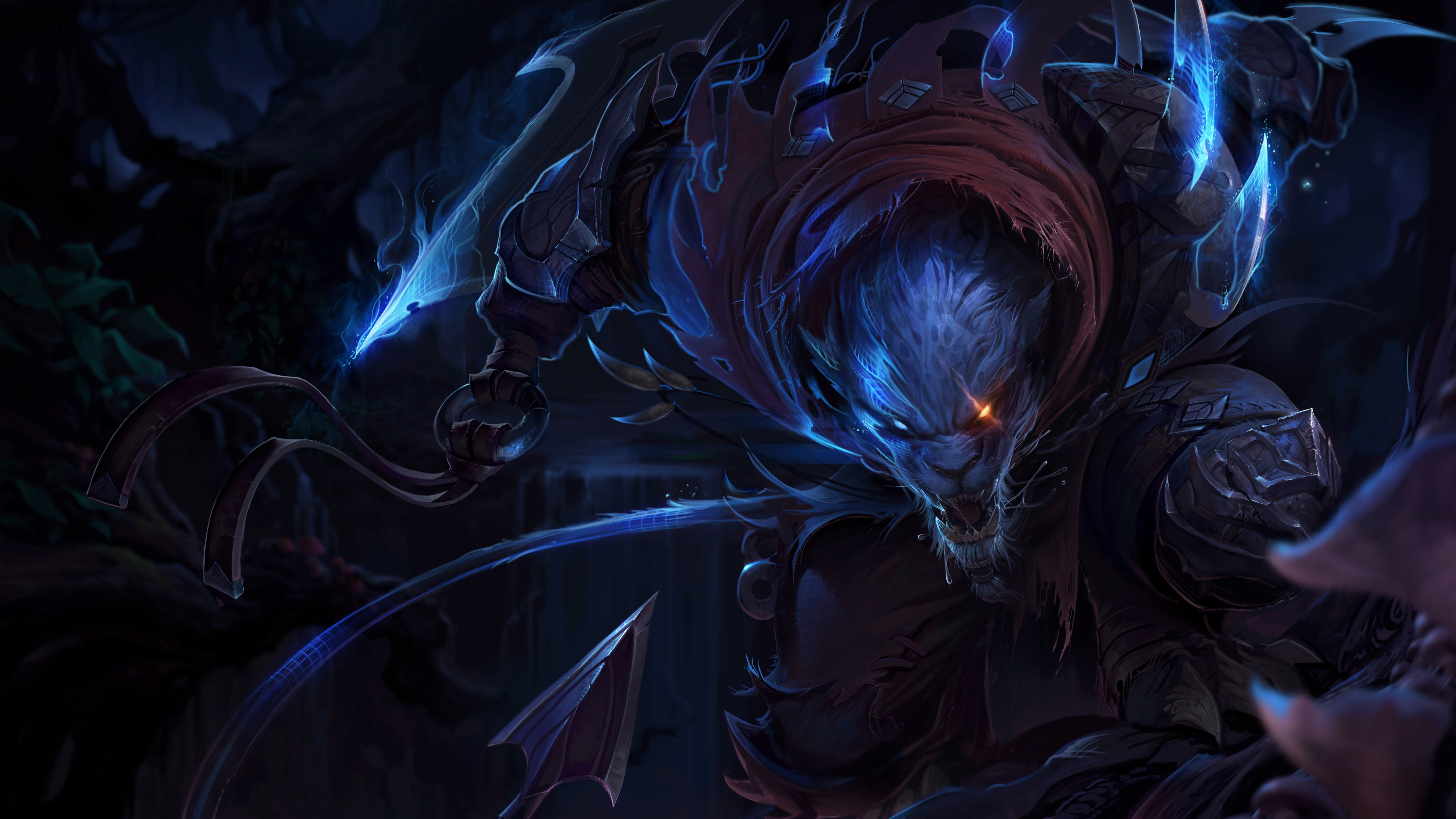 8K, legends, Hunter, rengar, league, night, HD Wallpaper