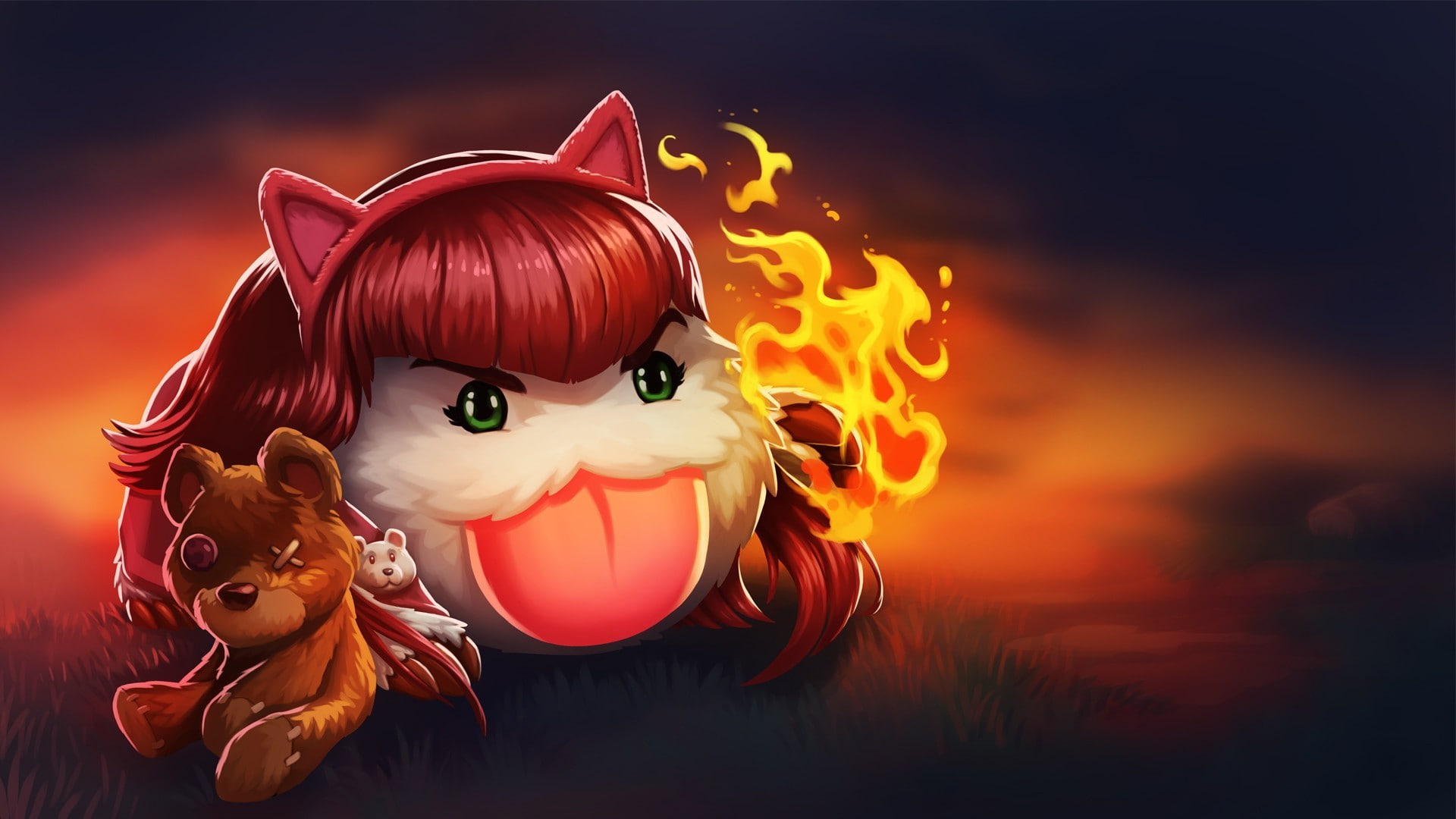 human representation, League Of Legends, representation, still life, outdoors, multi colored, sky, Poro, creativity, art and craft, spooky, orange color, HD Wallpaper