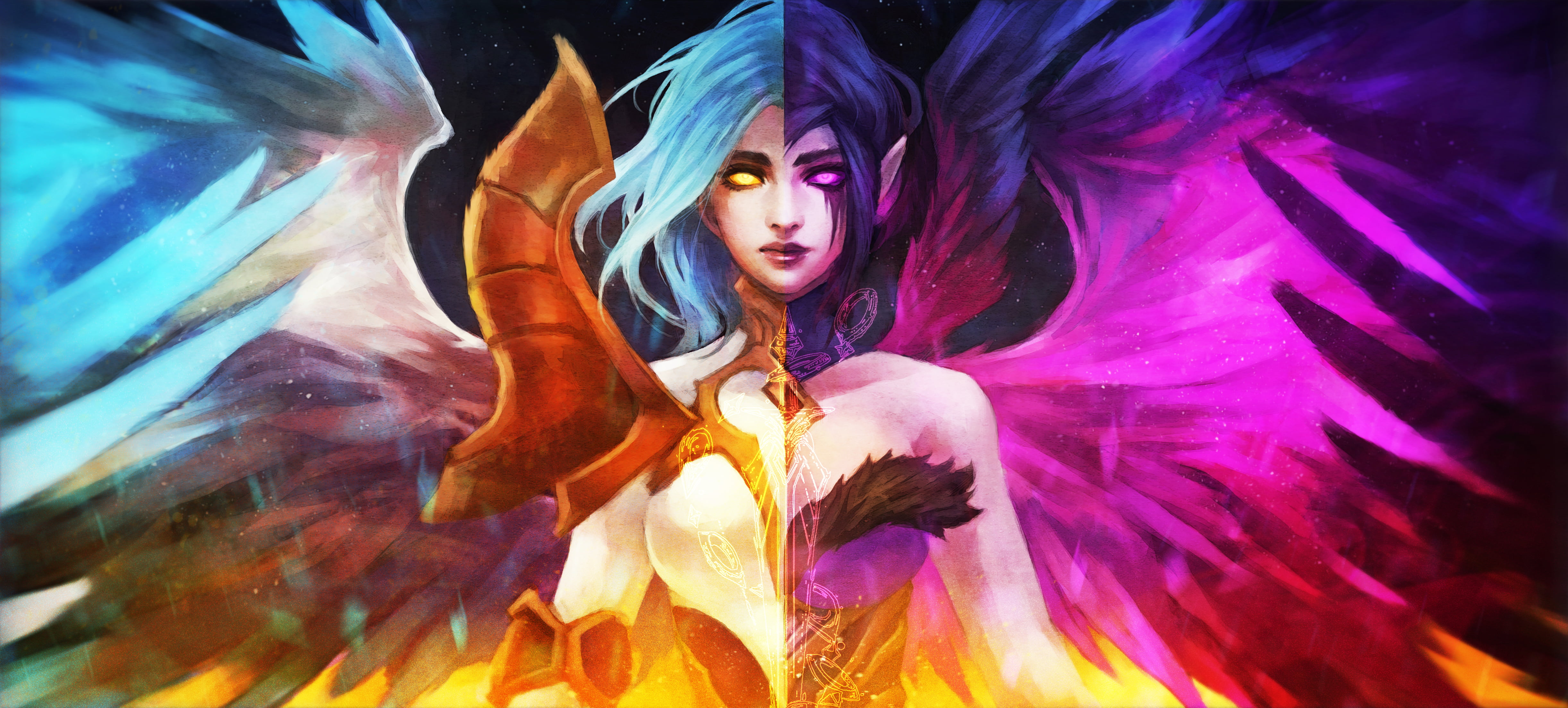 League Of Legends, Morgana (League Of Legends), Video Game, Kayle (League Of Legends), 4K, HD Wallpaper