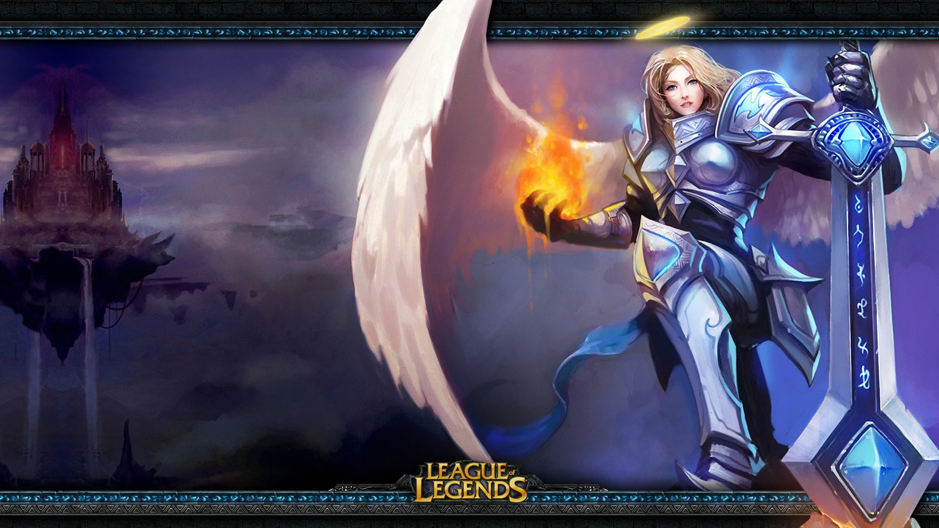 technology, indoors, adventure, fire - natural phenomenon, 1080P, Video Game, League Of Legends, arts culture and entertainment, nature, Kayle (League Of Legends), HD Wallpaper