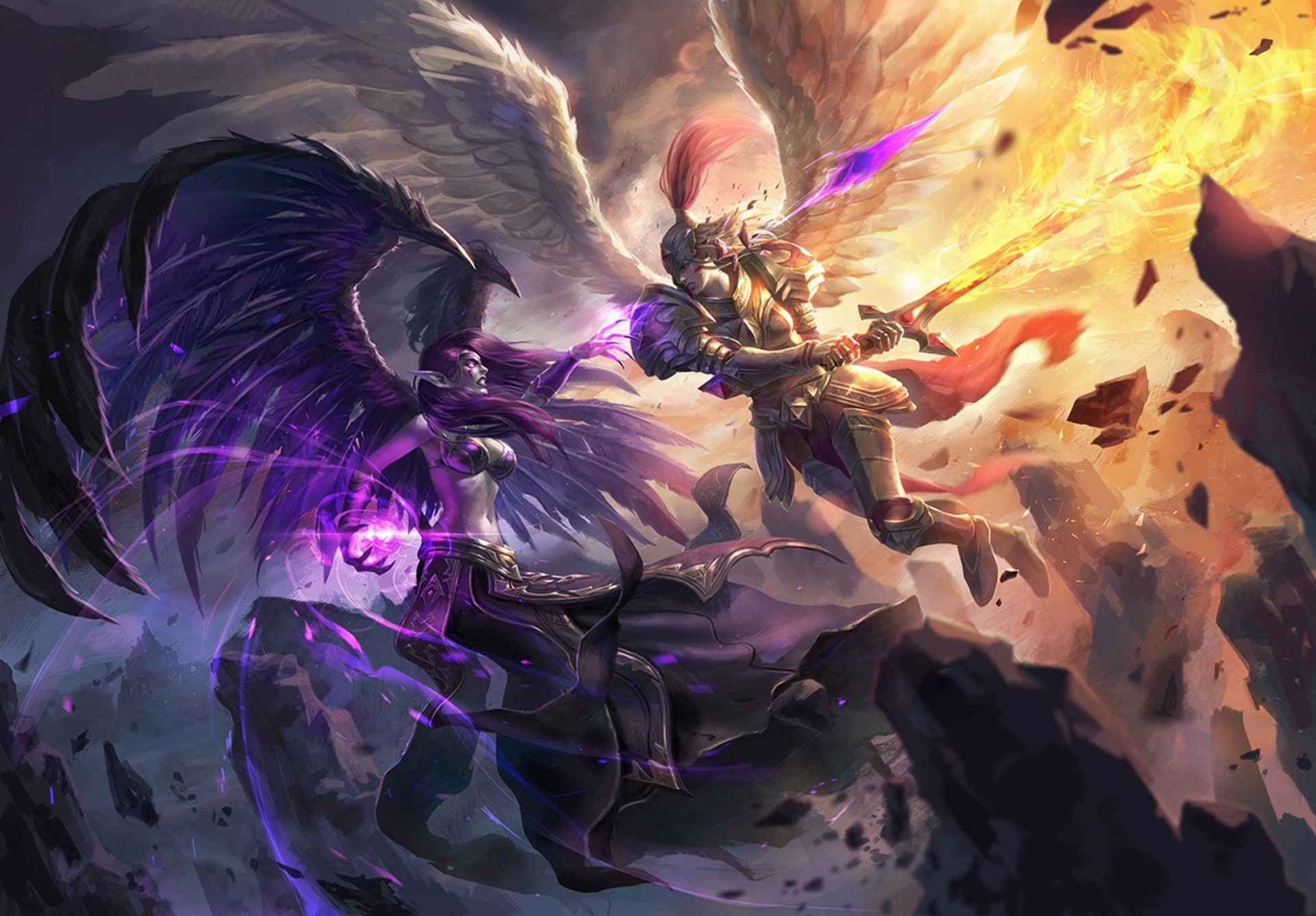 Morgana (League Of Legends), Kayle (League Of Legends), League Of Legends, 1080P, Video Game, HD Wallpaper