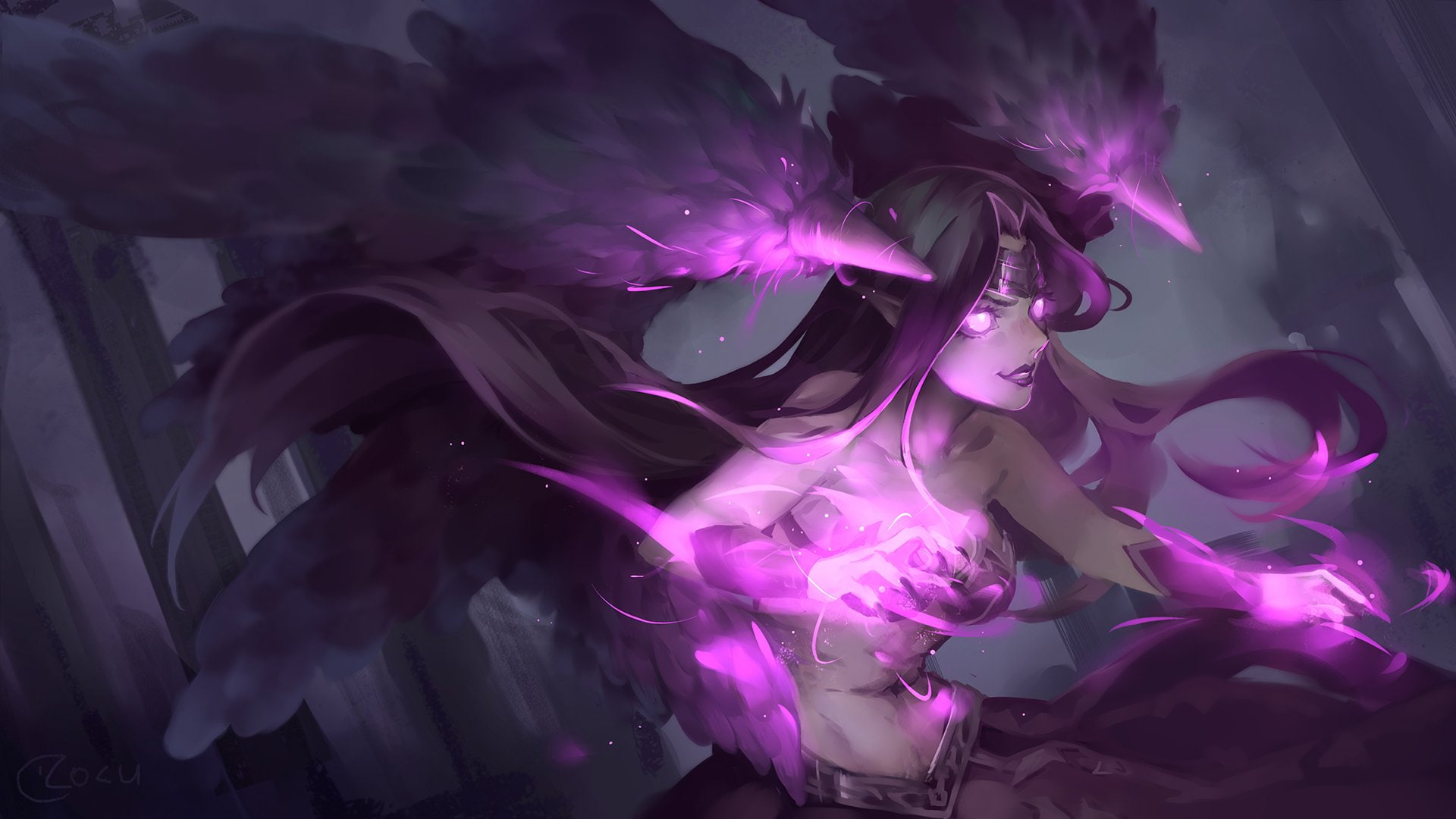 Video Game, female, League Of Legends, illustration, league, legends, 1080P, Morgana (League Of Legends), hero, HD Wallpaper
