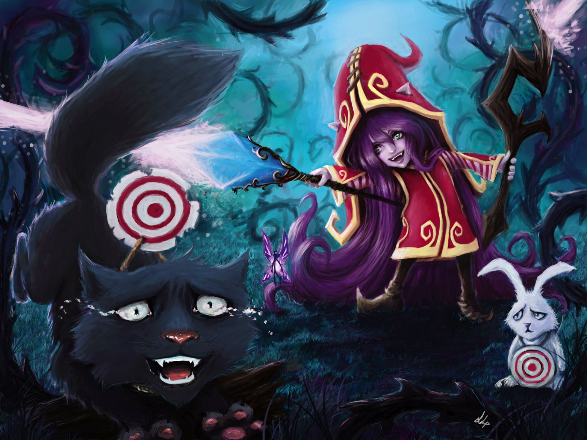 fantasy, lulu, league, legends, drawing, 1080P, HD Wallpaper