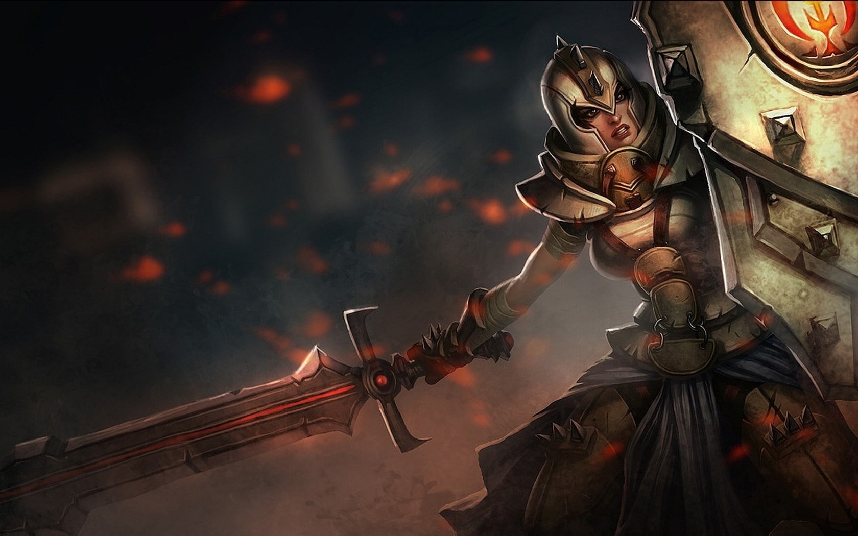 league, legends, abstract, 720P, armor, shield, Video Games, hd, games, video, x, swords, leona, fantasy, art, wal, artwork, knights, HD Wallpaper