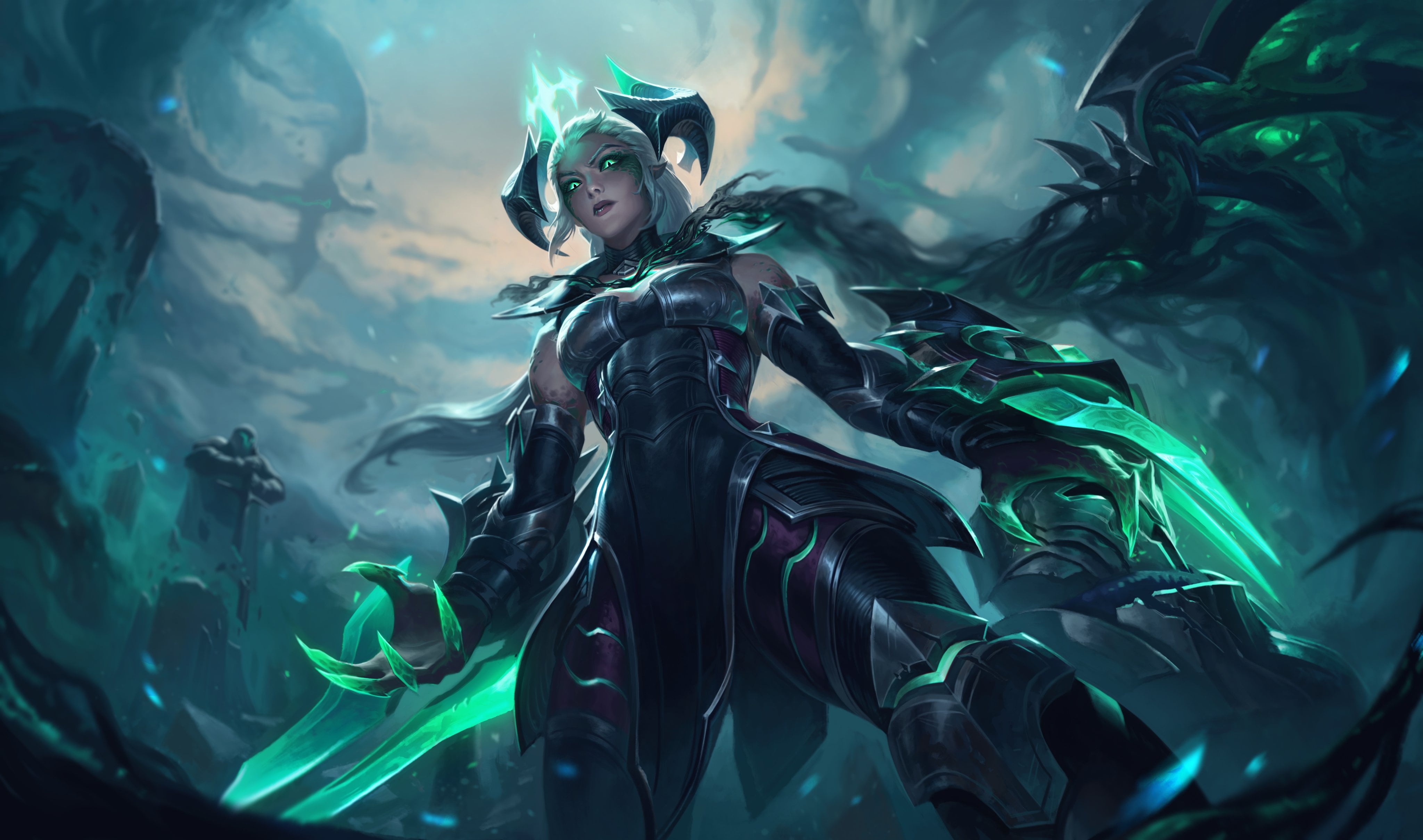 Shyvana (League of Legends), League of Legends, Ruined, 4K, HD Wallpaper