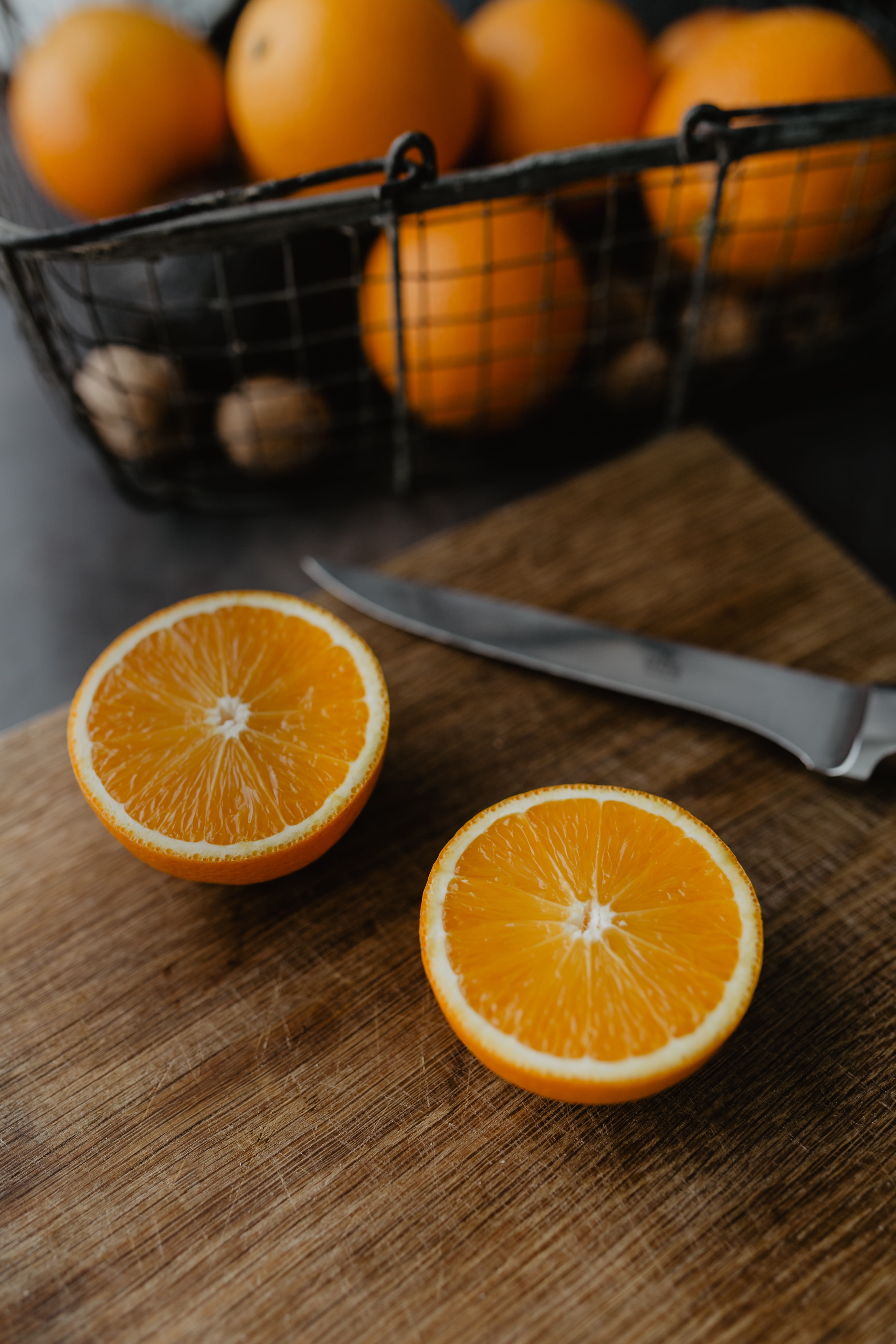 citrus fruit, focus on foreground, orange, breakfast, wellbeing, vitamin, table, food, healthy eating, freshness, drink, fruits, orange - fruit, indoors, Phone HD Wallpaper