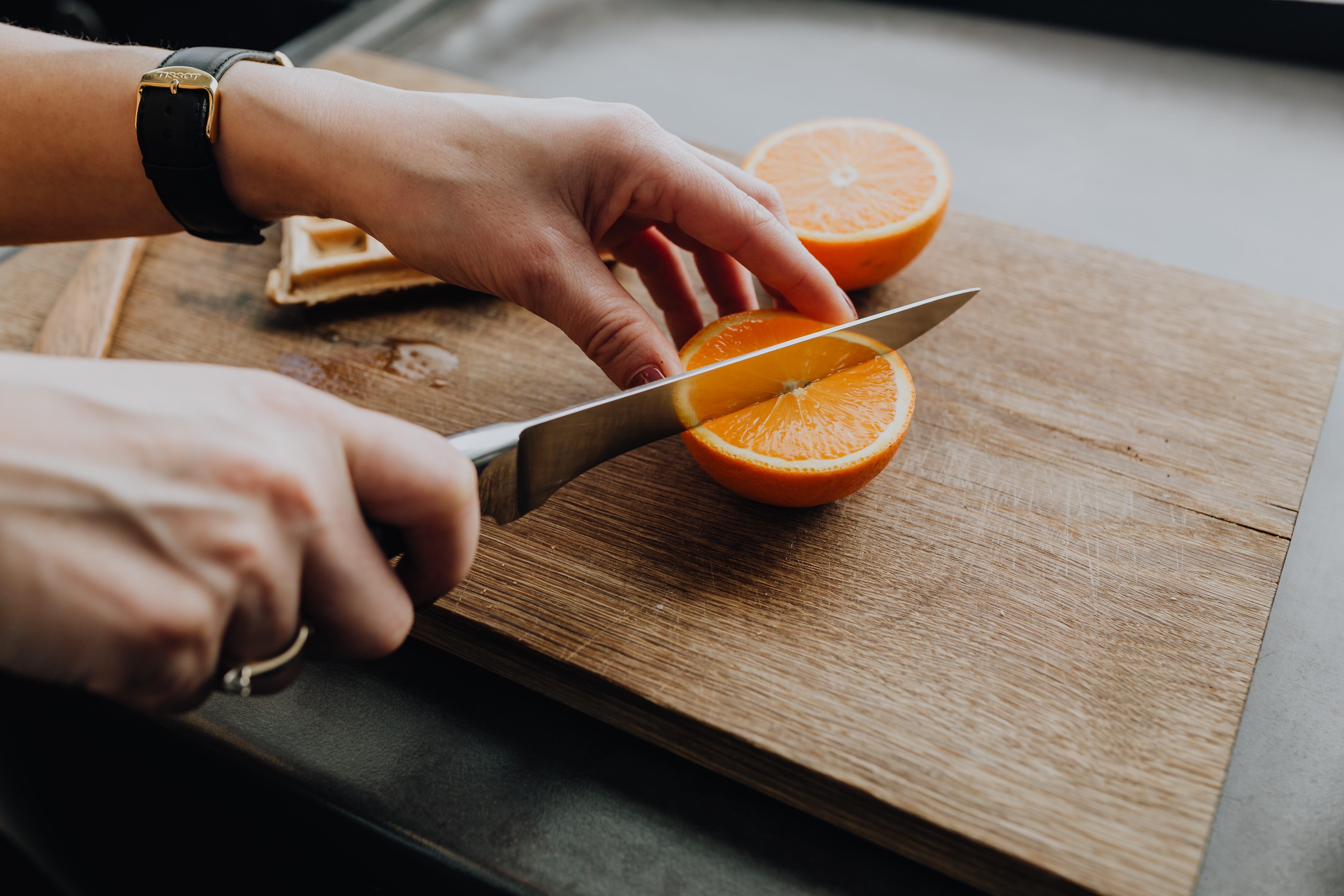 citrus fruit, orange color, preparation, one person, freshness, table, preparing food, orange - fruit, human body part, fruits, healthy, food and drink, HD Wallpaper