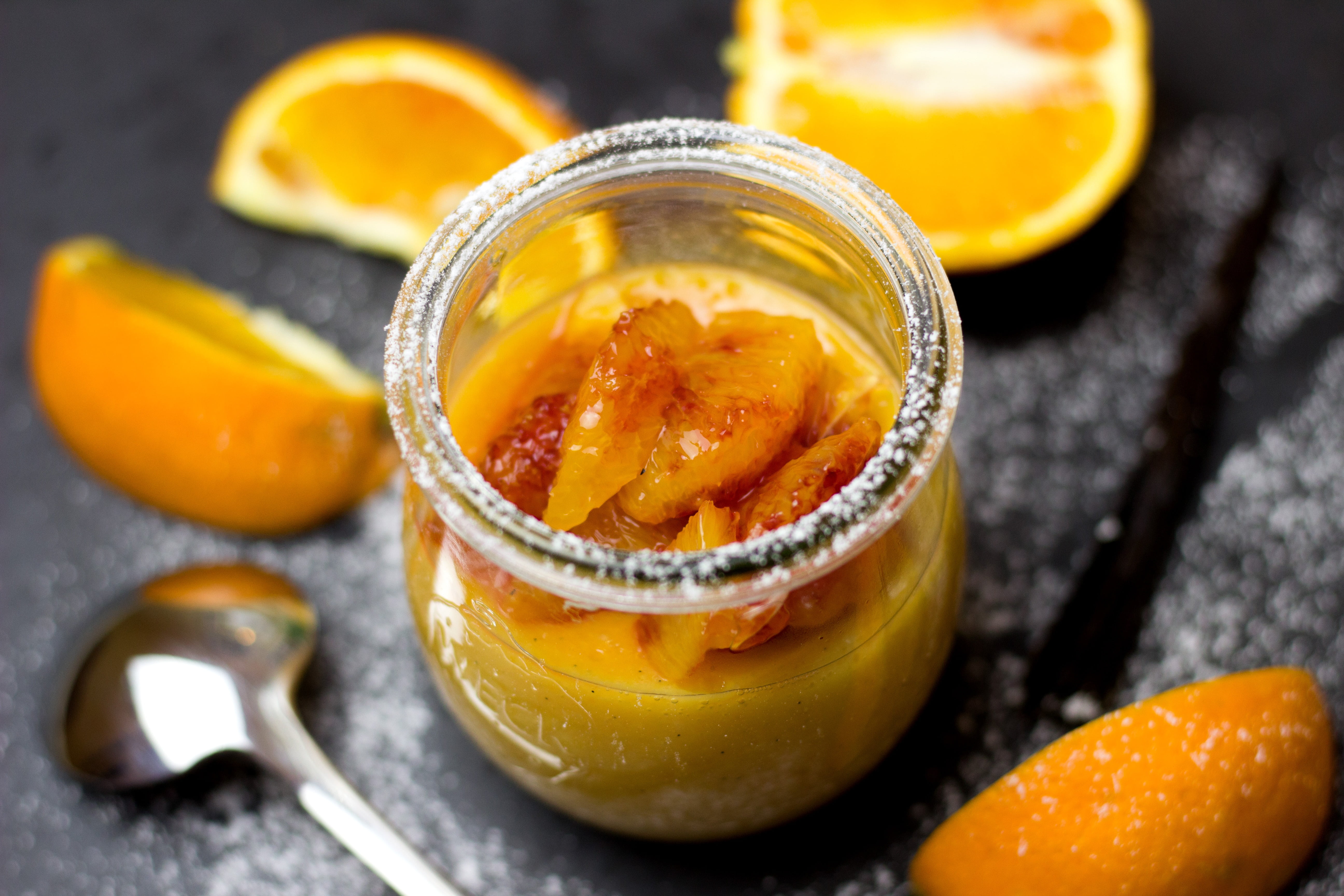 close-up, oranges, citrus fruit, kitchen utensil, marmalade, wintry, healthy, dessert, pudding, spoon, 5K, wellbeing, beside, no people, indoors, cream, HD Wallpaper