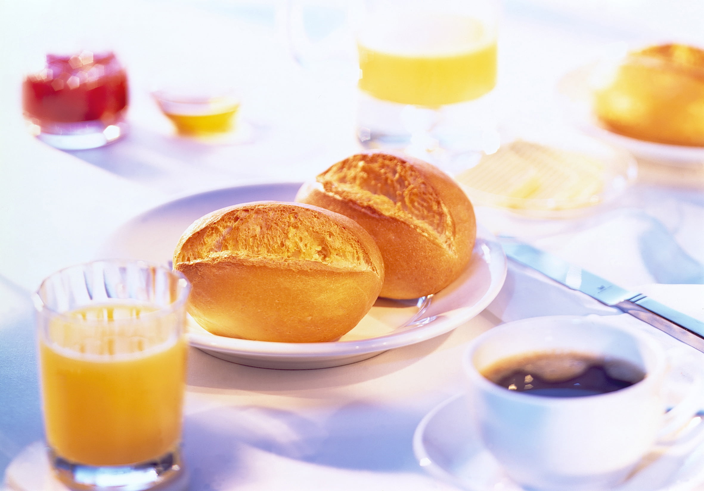 freshness, plate, glass, muffins, backgrounds, slice, cup, coffee, eating, coffee - Drink, heat - Temperature, close-up, white, drinking Glass, bread, orange Juice, HD Wallpaper