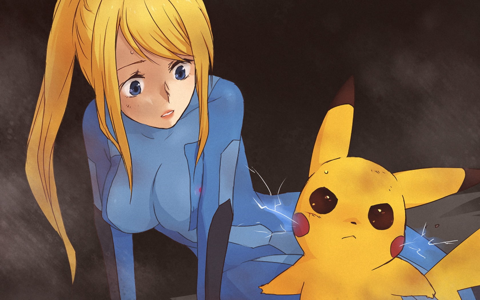 Pikachu, anime, video games, 720P, Samus Aran, Metroid, Pokémon, HD Wallpaper