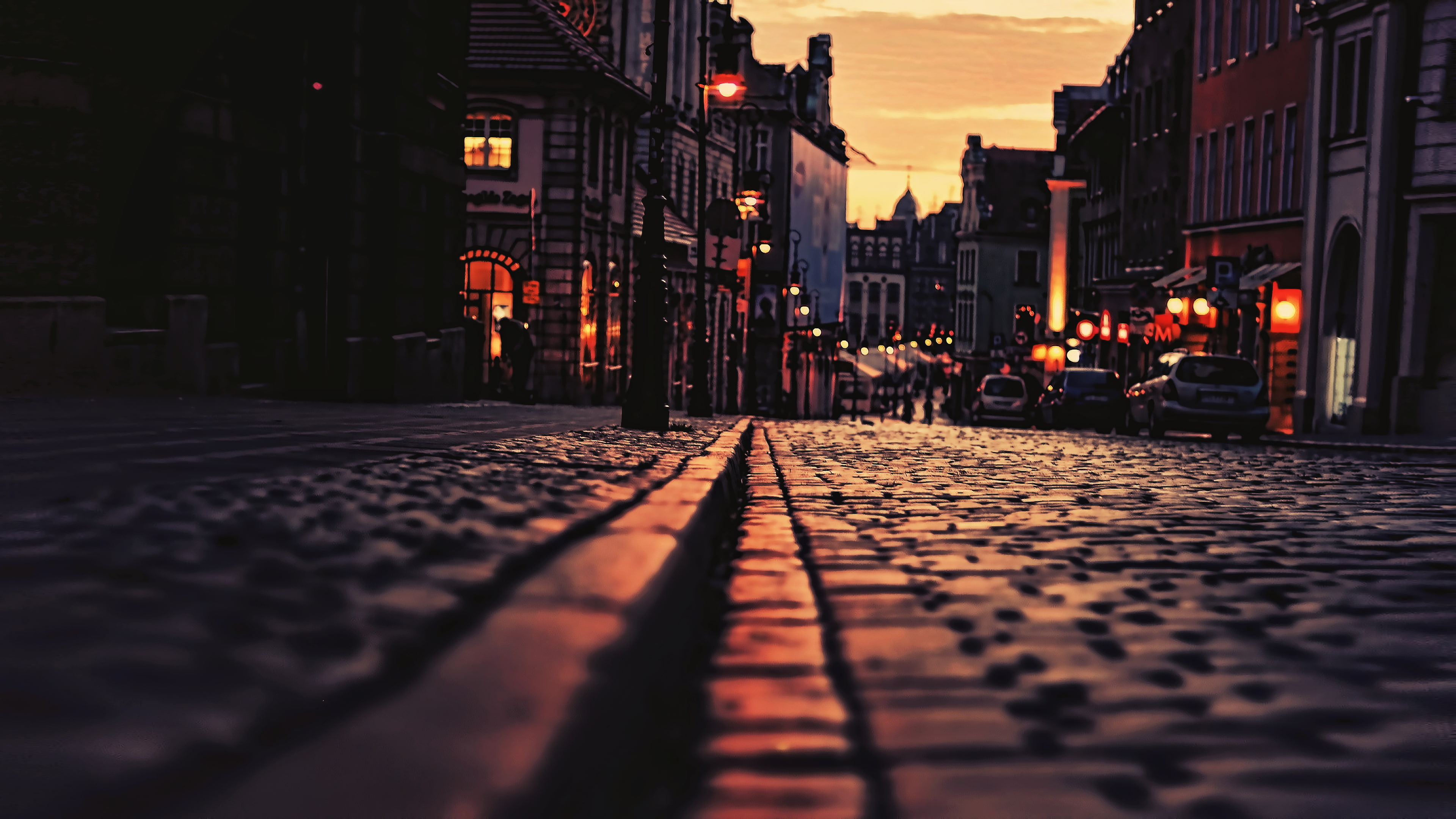 street, Cityscape, Worms Eye View, Poznan, road, 4K, Poland, HD Wallpaper