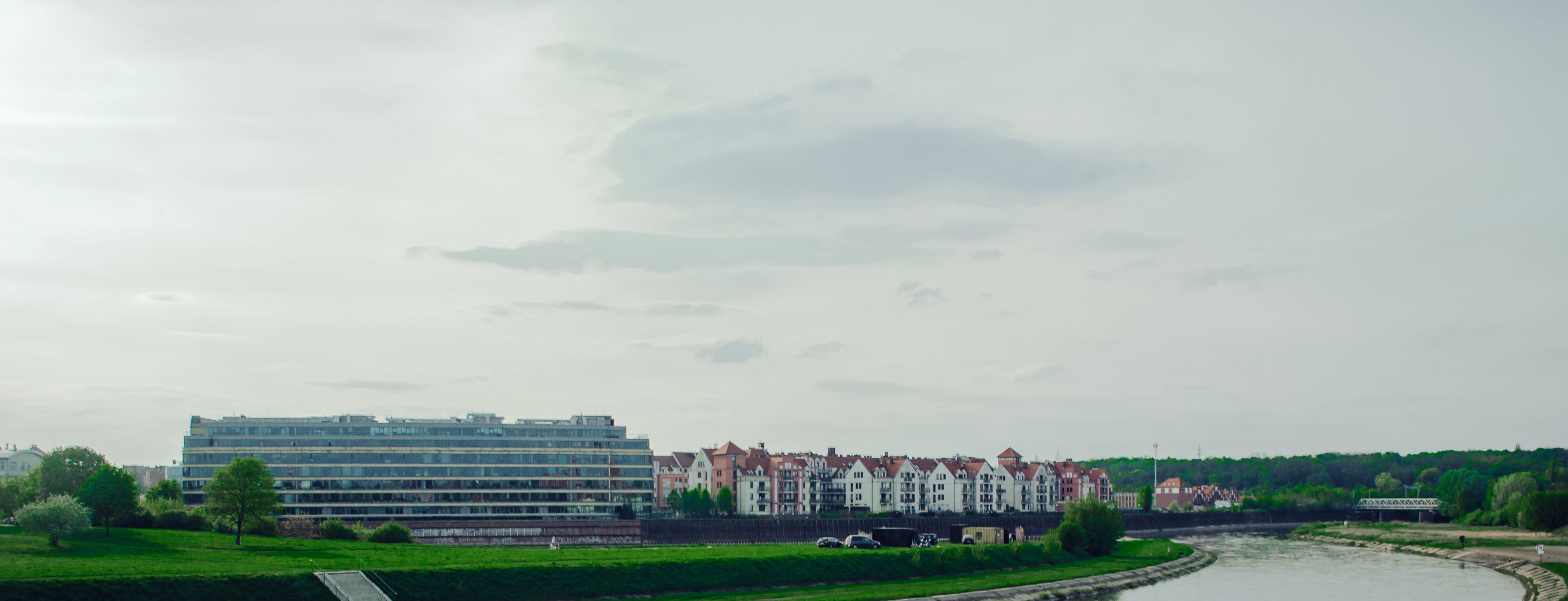 cloud, poland, building, travel, the past, built structure, cars, evening, houses, spring, poznan, grey, ancient, park, day, green, no people, 4K, history, HD Wallpaper