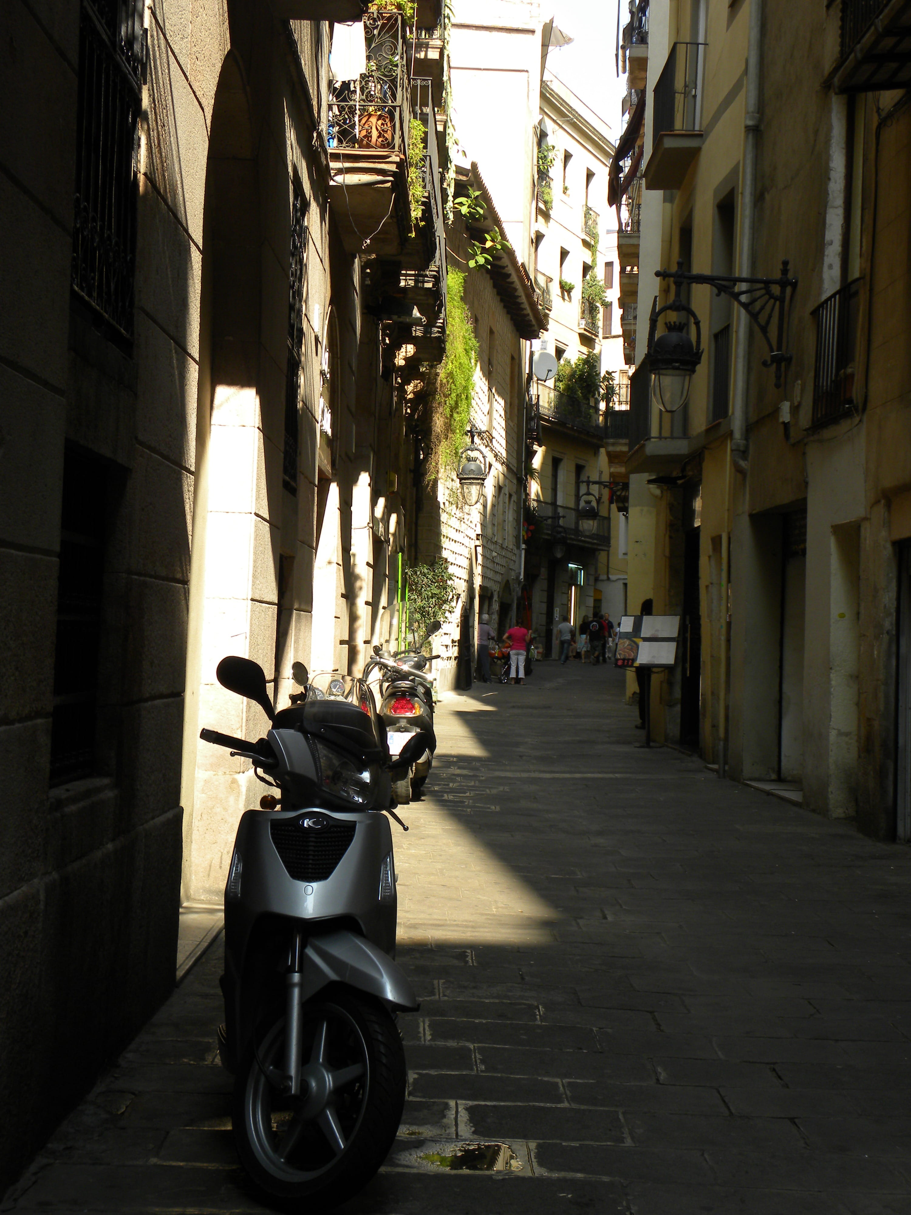 direction, narrow, city Life, italian Culture, travel, town, stationary, residential district, vespa, transportation, Street Scene, outdoors, day, building, Phone HD Wallpaper