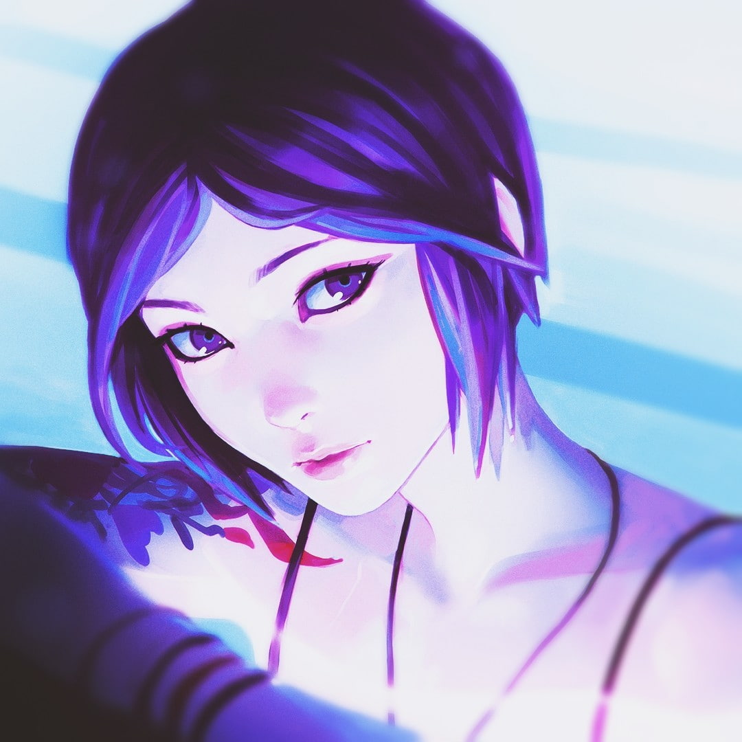 Chloe Price, purple dresses, DeviantArt, artwork, fan art, 480P, Life Is Strange, purple eyes, Phone HD Wallpaper