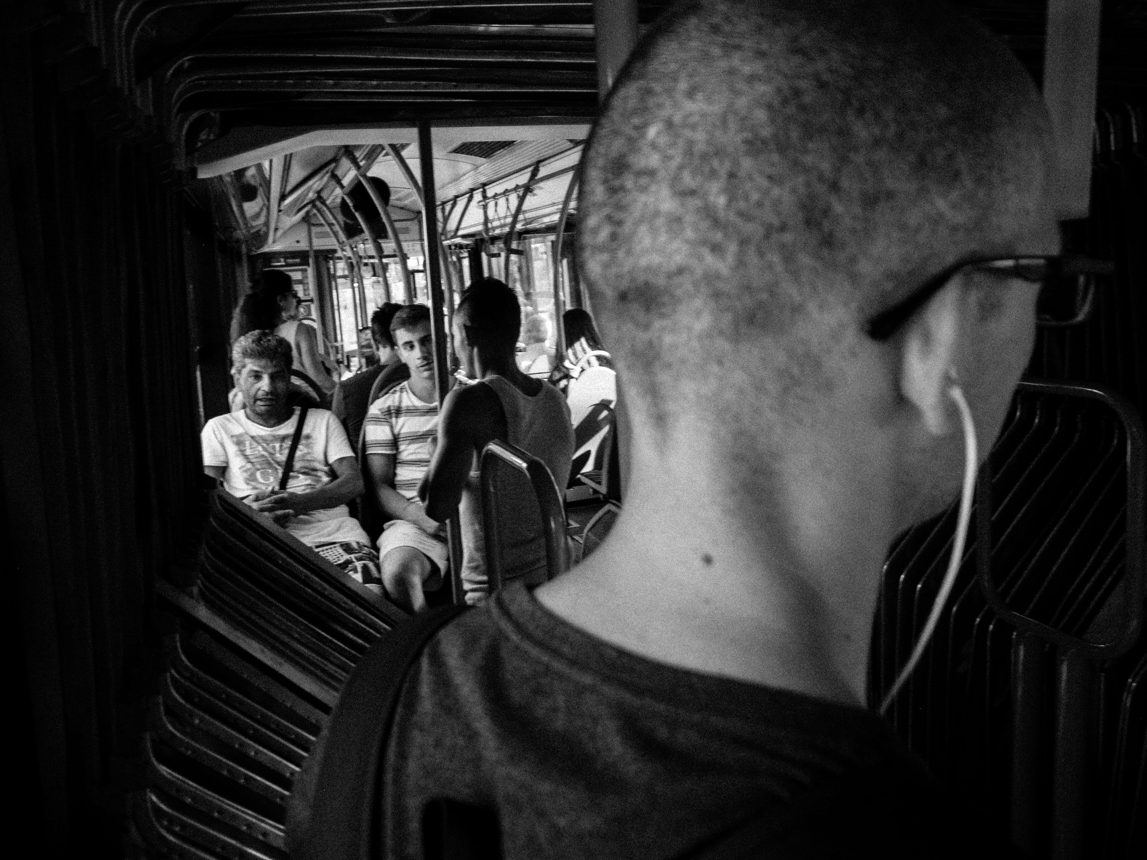 leisure activity, public transportation, lifestyles, subway train, 2K, sitting, group of people, headshot, adult, rail transportation, people, hungary, HD Wallpaper