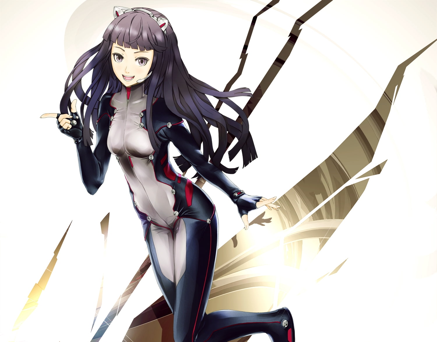 art, hd, animal, long hair, animal ears, x, people, 720P, crown, hair, long, guilty, ears, tsugumi, bodysuit, HD Wallpaper