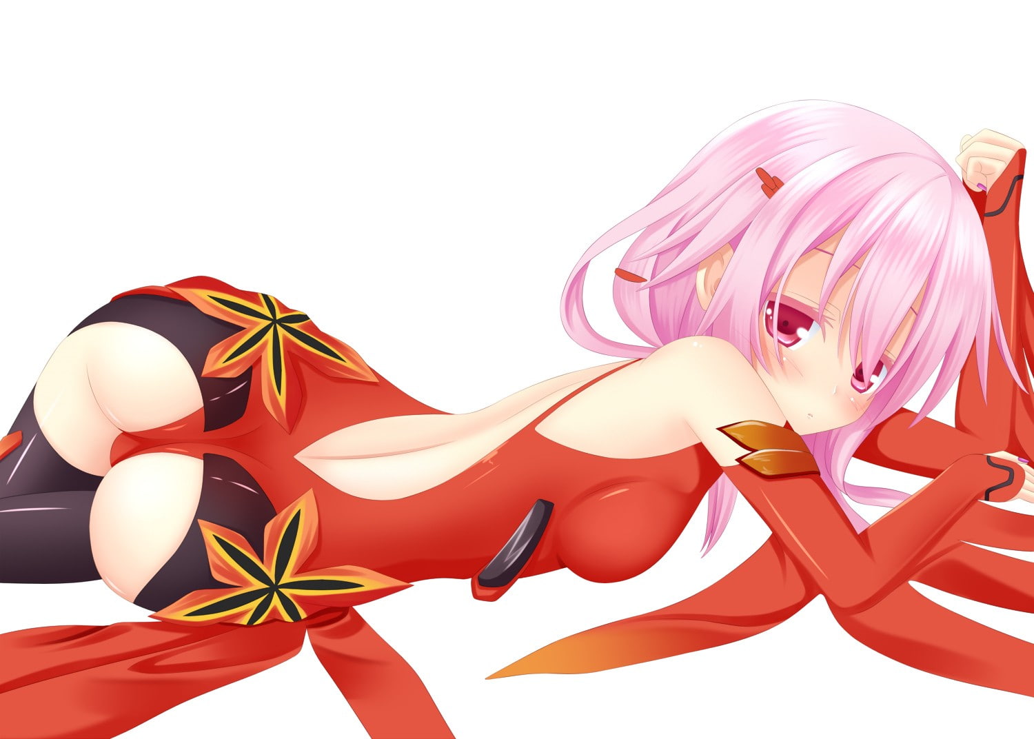 cut out, Yuzuriha Inori, studio shot, red, representation, fashion, pattern, 720P, mask - disguise, close-up, Guilty Crown, copy space, no people, ribbon, HD Wallpaper