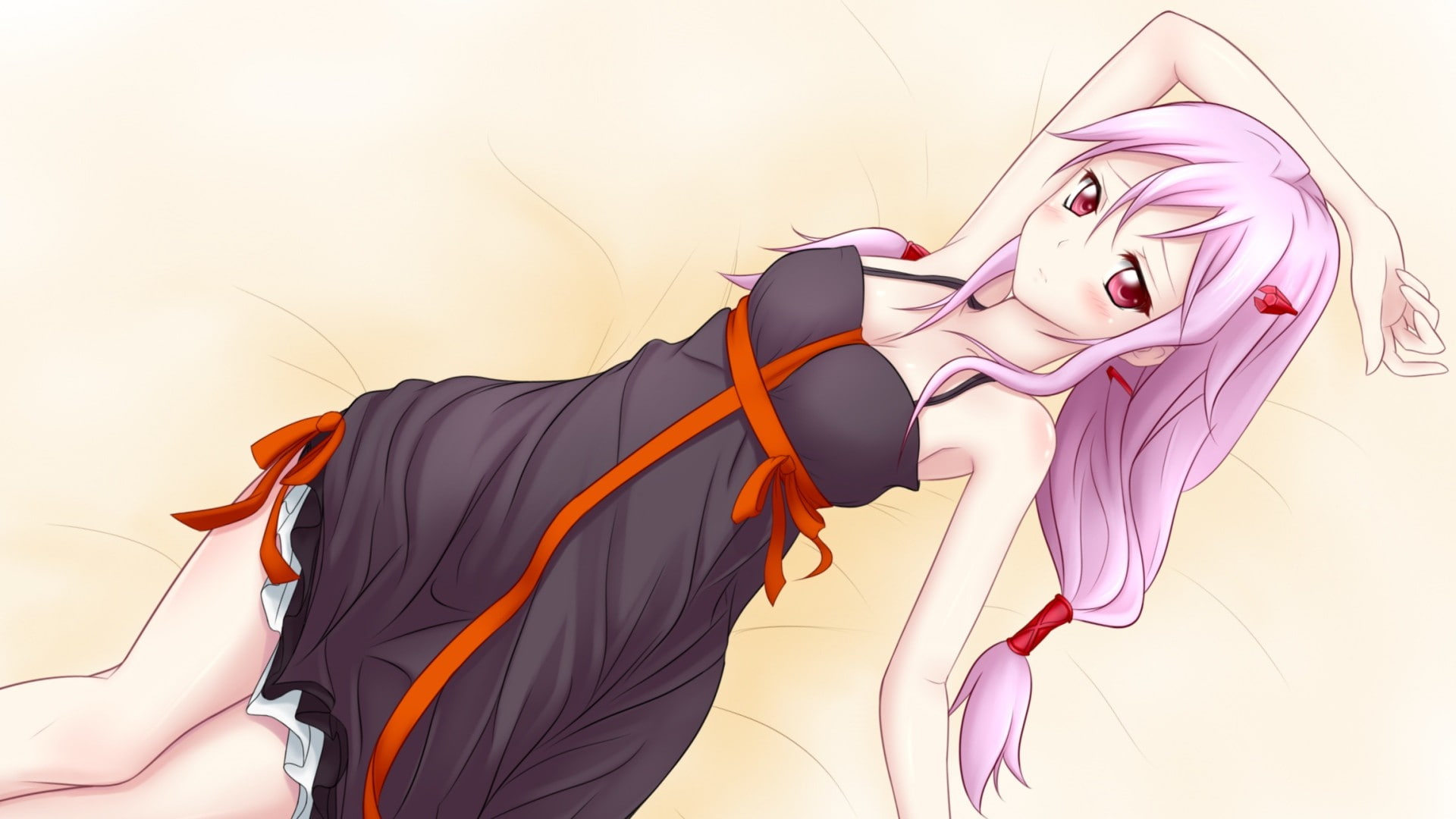 young adult, pink color, looking at camera, Yuzuriha Inori, hair, 1080P, adult, beautiful woman, indoors, young women, beauty, fashion, Guilty Crown, front view, HD Wallpaper