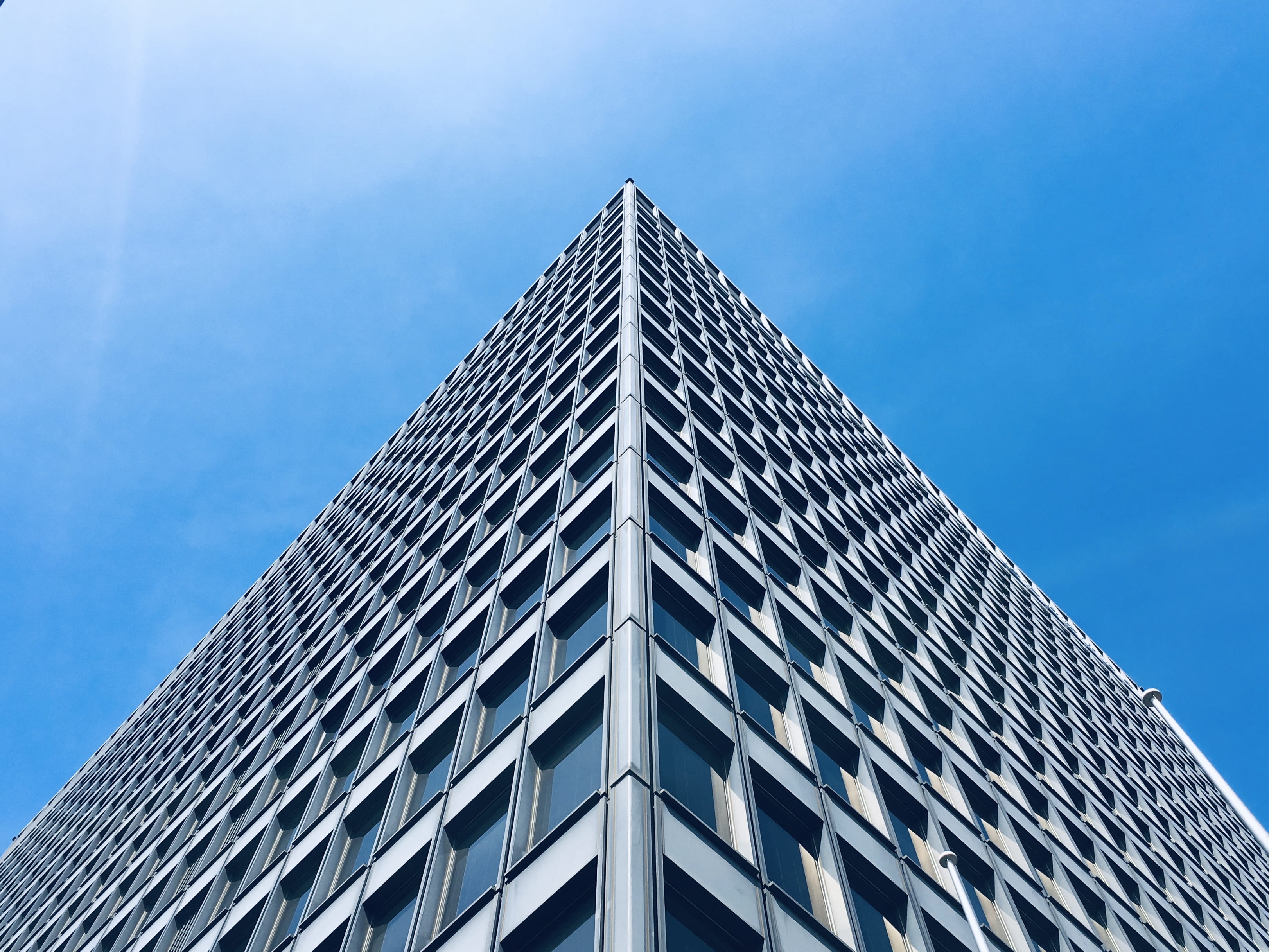 office, steeple, skyscraper, 2K, glass - material, urban, japan, architecture, directly below, building, nature, window, city, electrical device, modern, HD Wallpaper