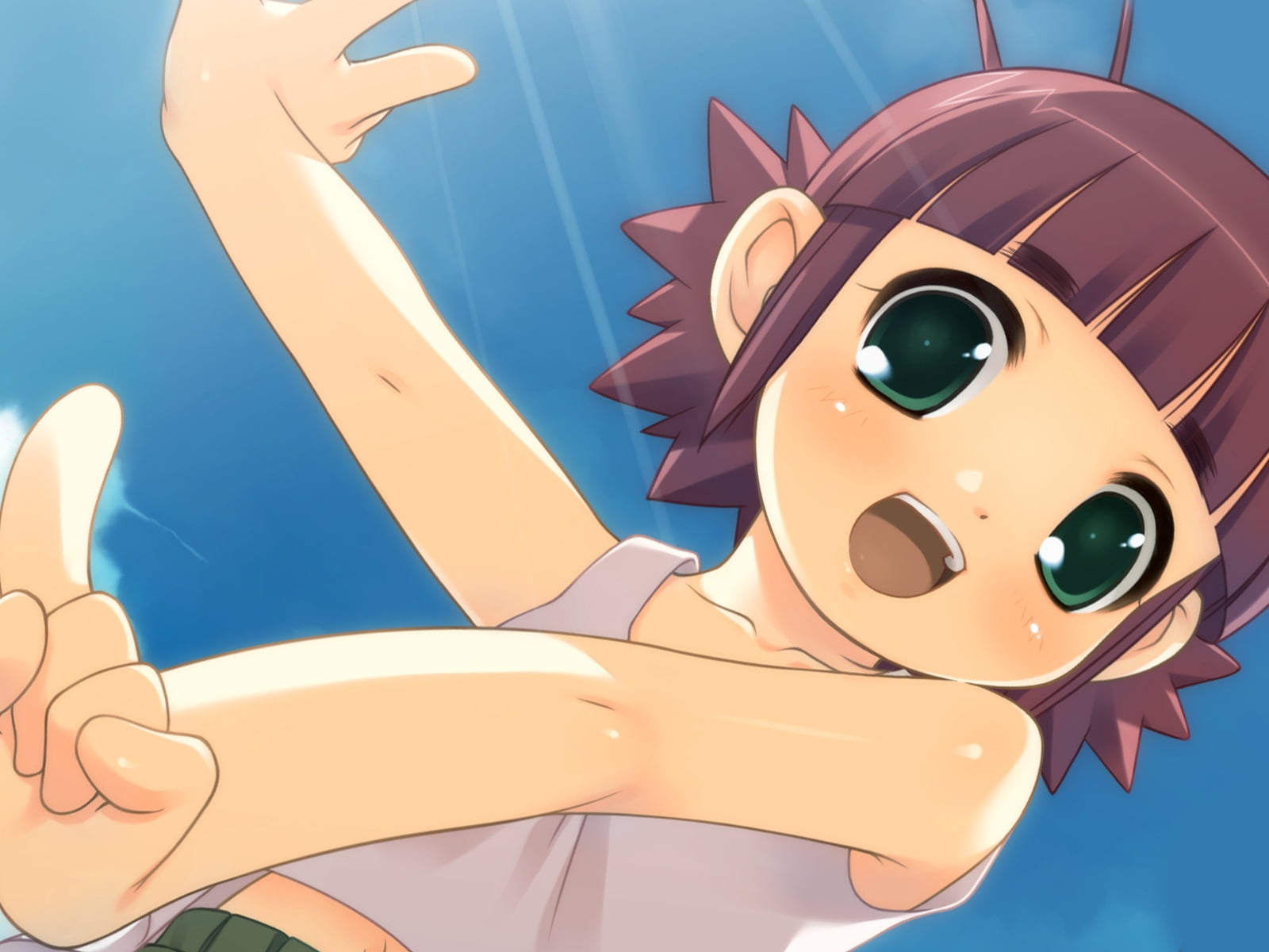 sculpture, bangs, human representation, representation, colorful dot, no people, haired, akiba hideki, character, blue, anime, big eyes, man made, kosuna, HD Wallpaper