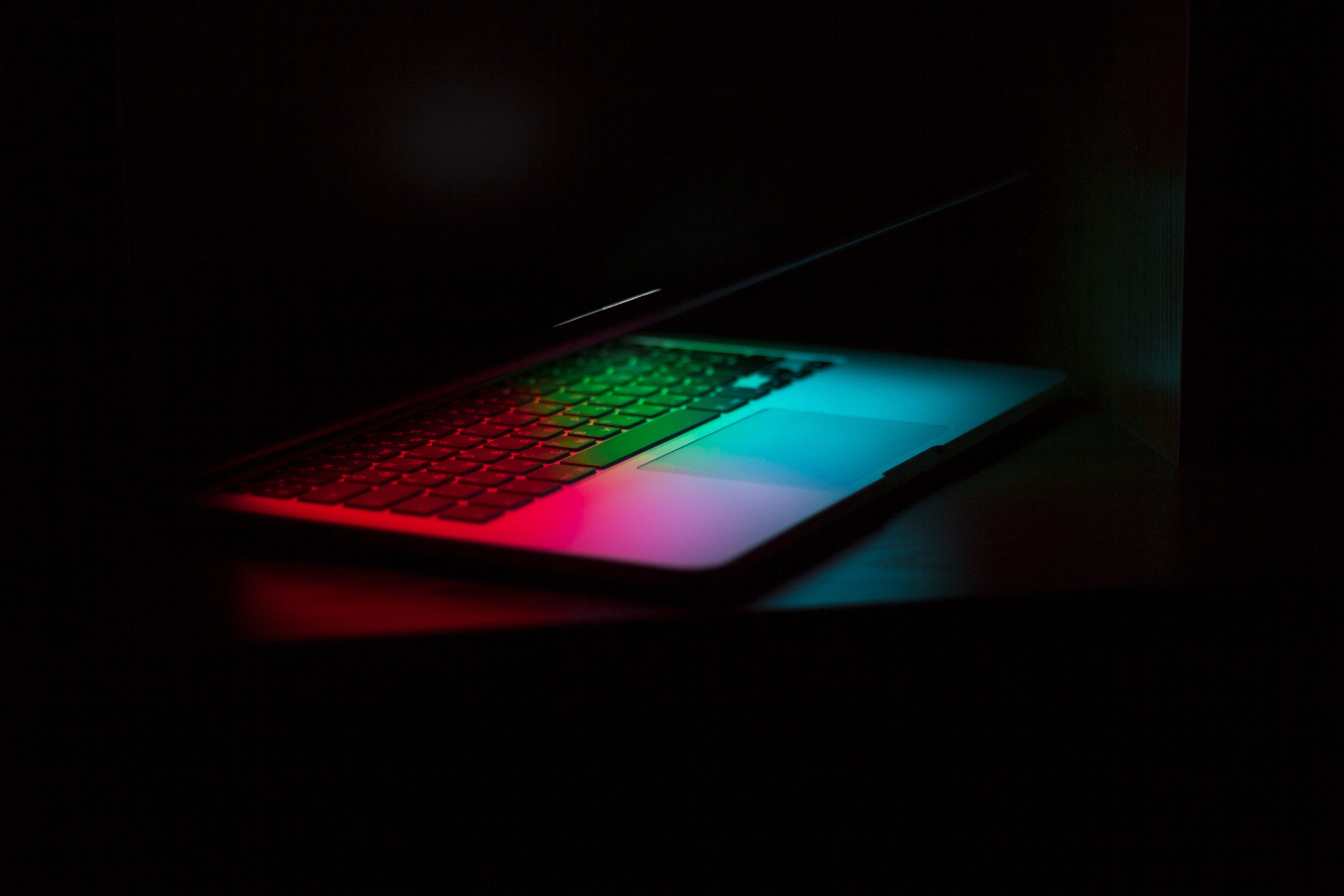 black background, studio shot, wireless technology, multi colored, apple, 5K, mac, surface, application, computer, technology, software, powered, single object, HD Wallpaper
